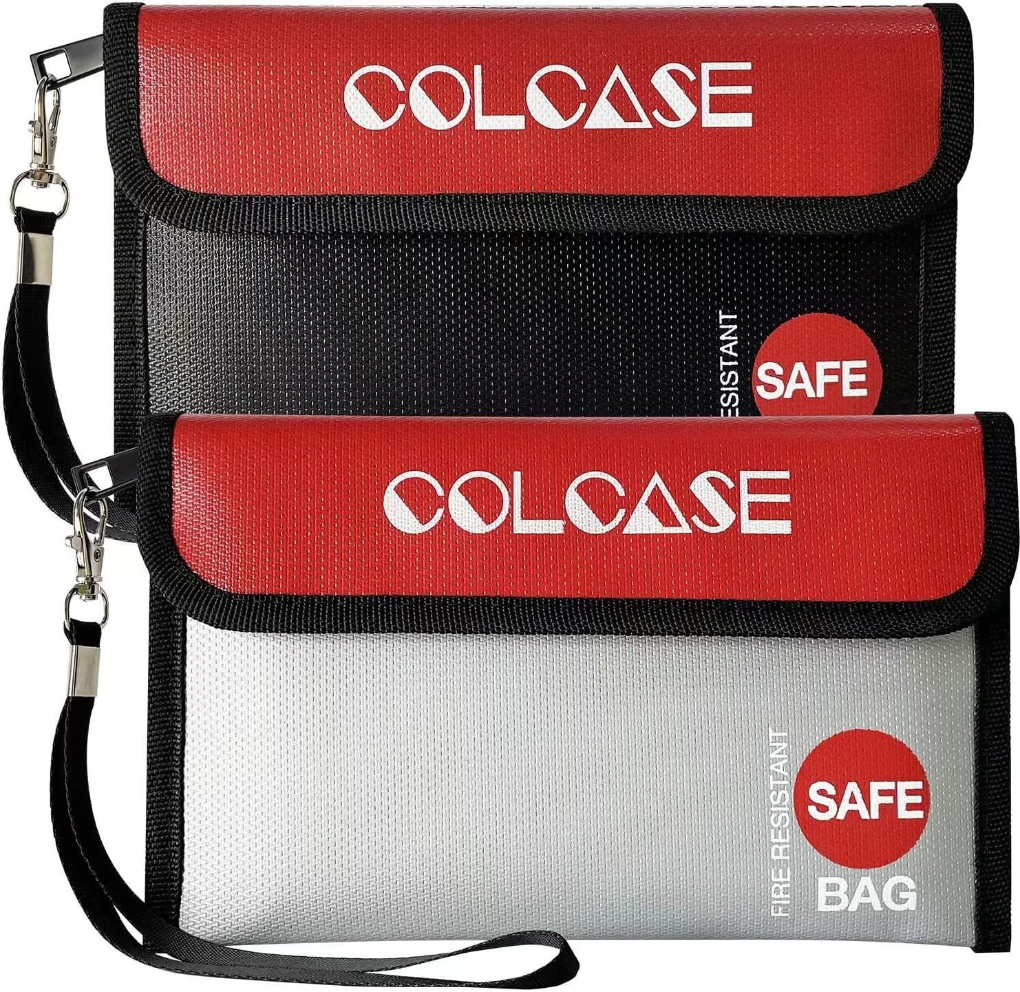 Enhanced 2-Pack Fireproof & Water-Resistant Bags - Zipper Closure for Security