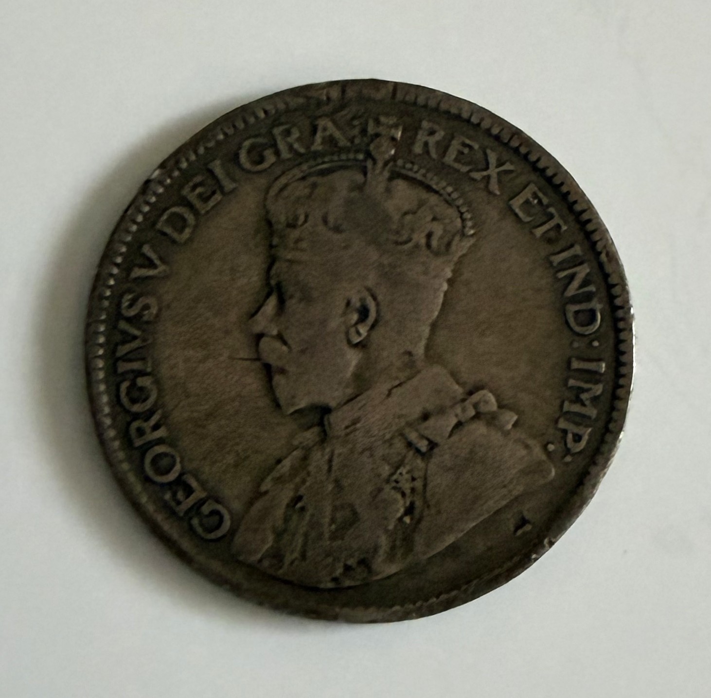 Newfoundland 25 Cents 1917C, Coin, 92.5 Sterling Silver, George V: Canadian coin