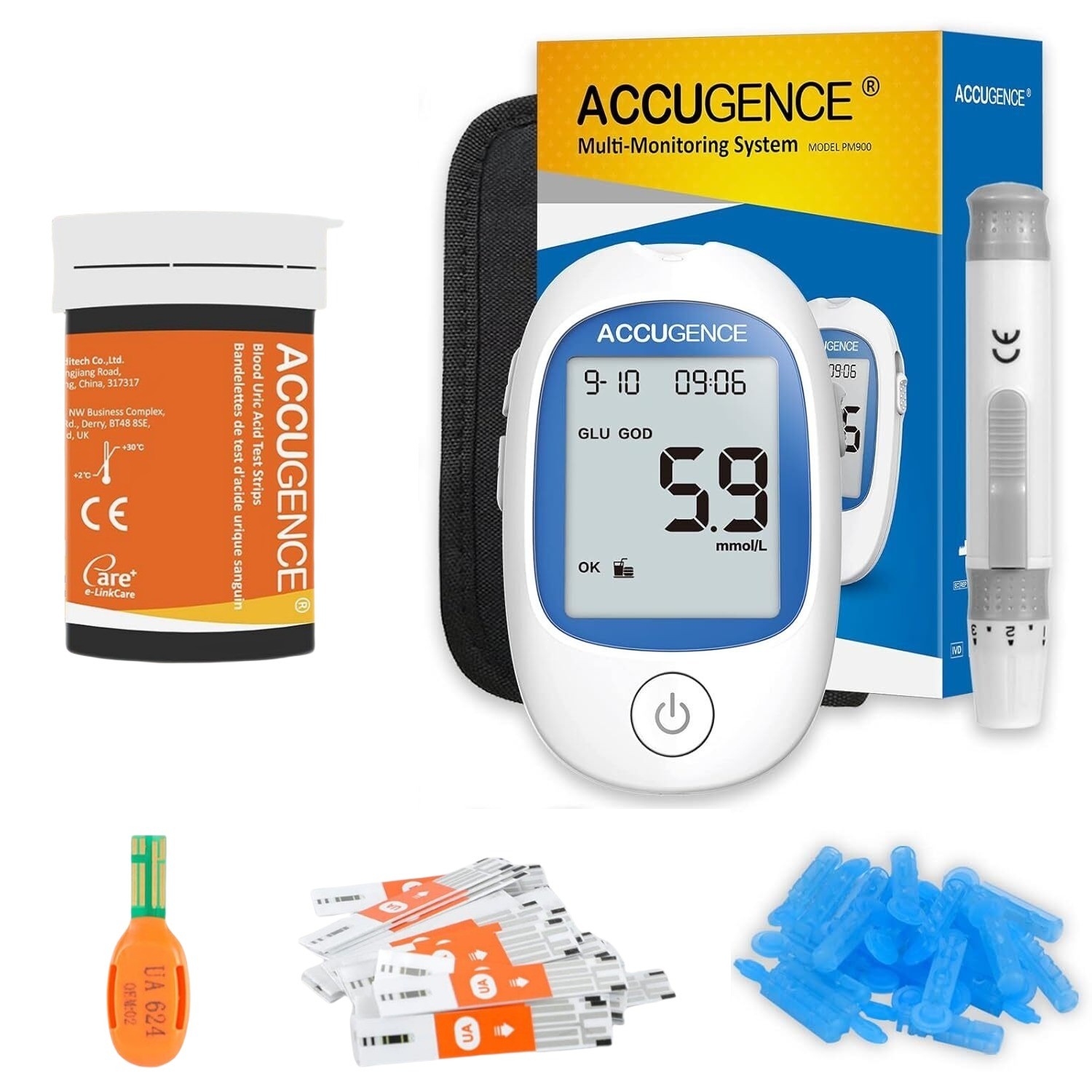 ACCUGENCE Uric Acid Test Kit, Home Uric Acid Test Meter + 25 Test Strips++J