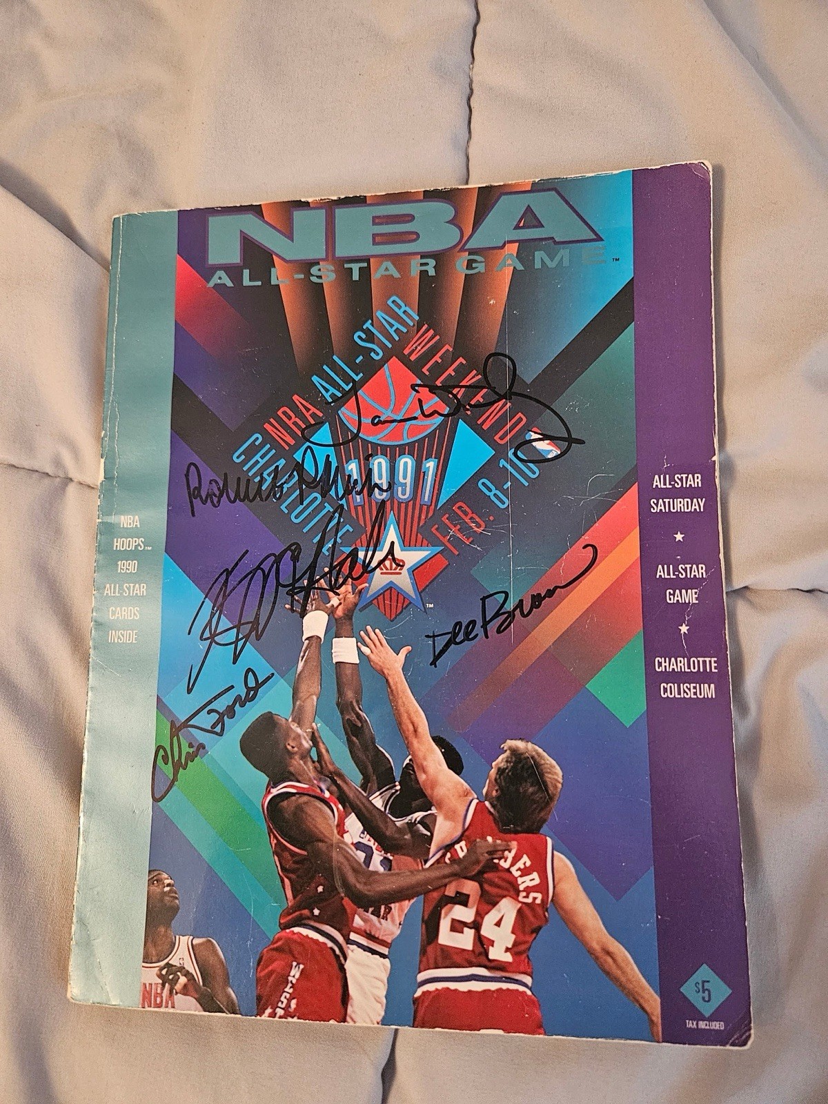 1991 NBA All Star Program signed James Worthy Robert Parish Kevin McHale & More