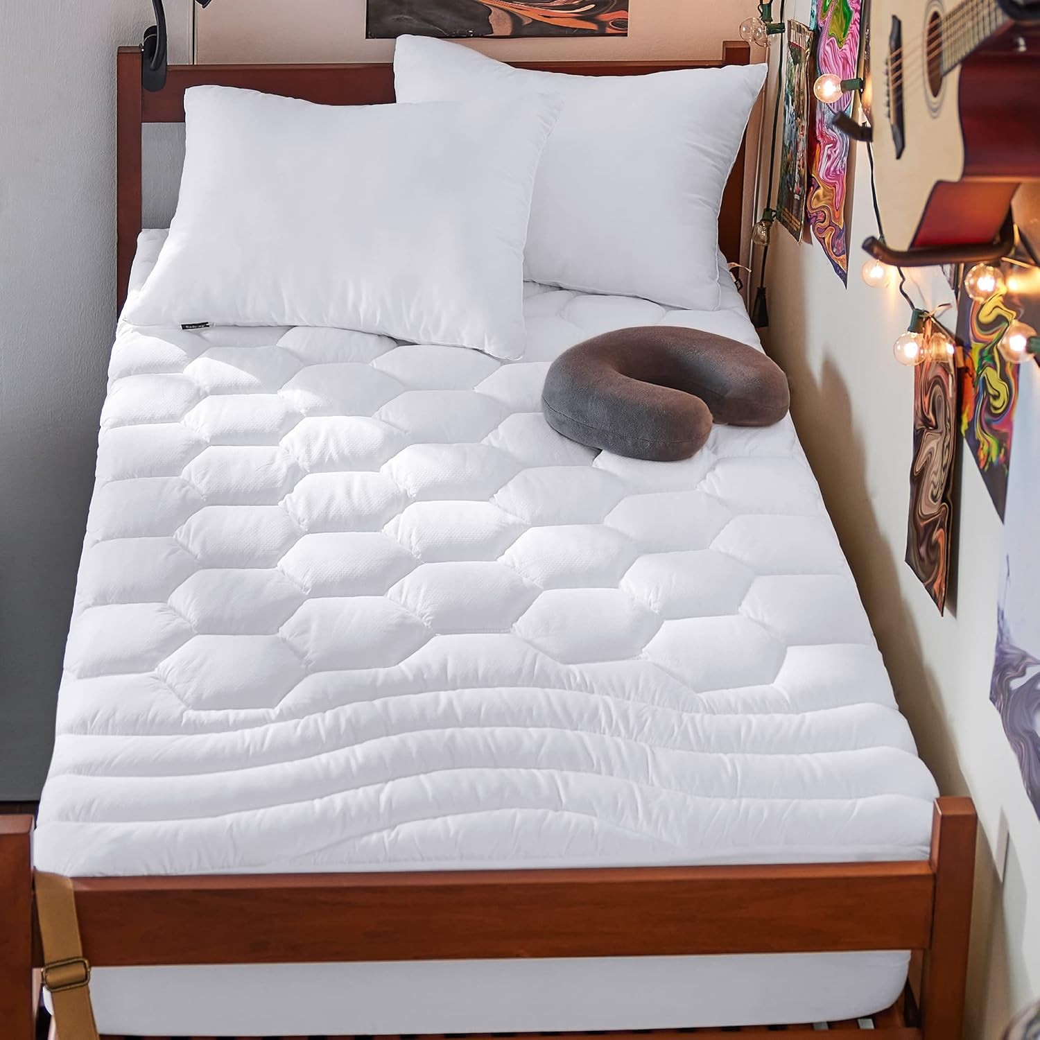 Bedsure Twin XL Mattress Pad - Soft Topper for XL, White
