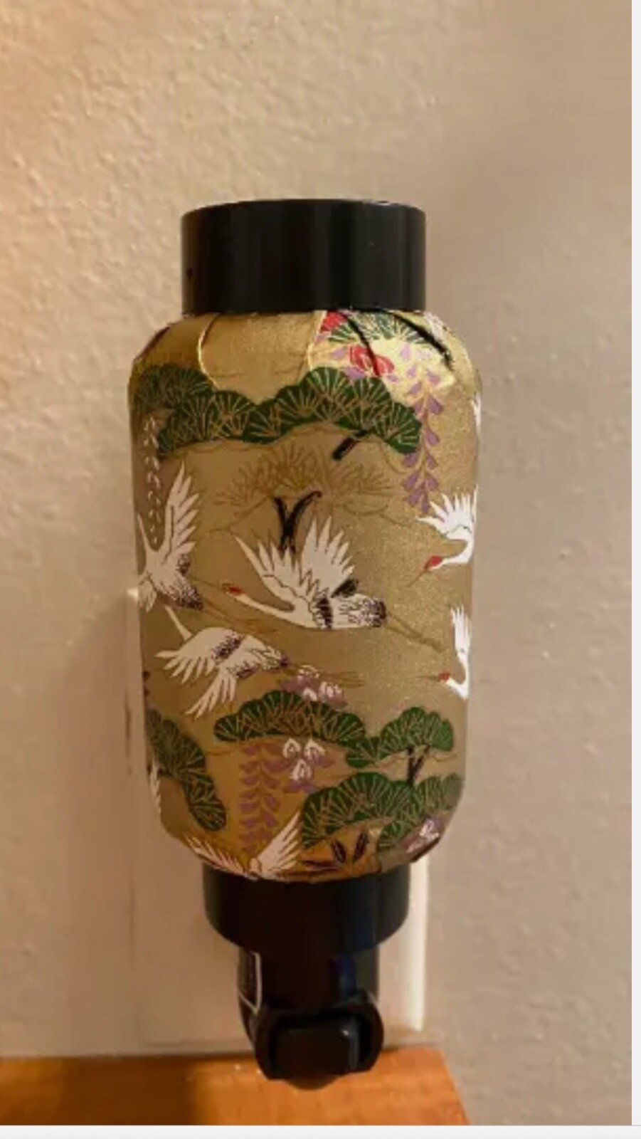 White Cranes Oriental Japanese Washi Night Light wall plug-in Home Decor Gifts!!