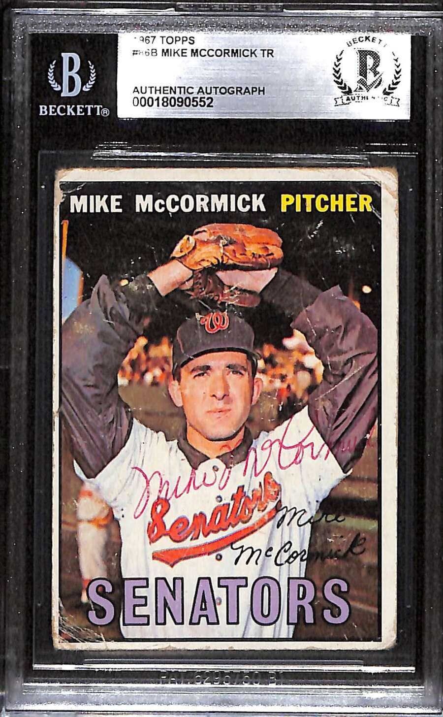 1967 Topps 86 Mike McCormick Trade BGS Auto Autographed BAS Authentic C99764
