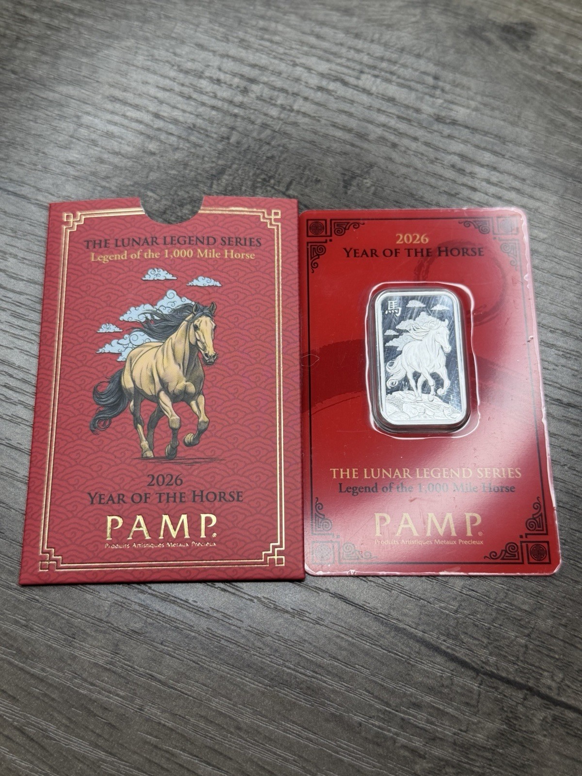 2026 PAMP Year of the Horse 10g Silver Bar- Lunar Legend of 1,000 Mile Horse