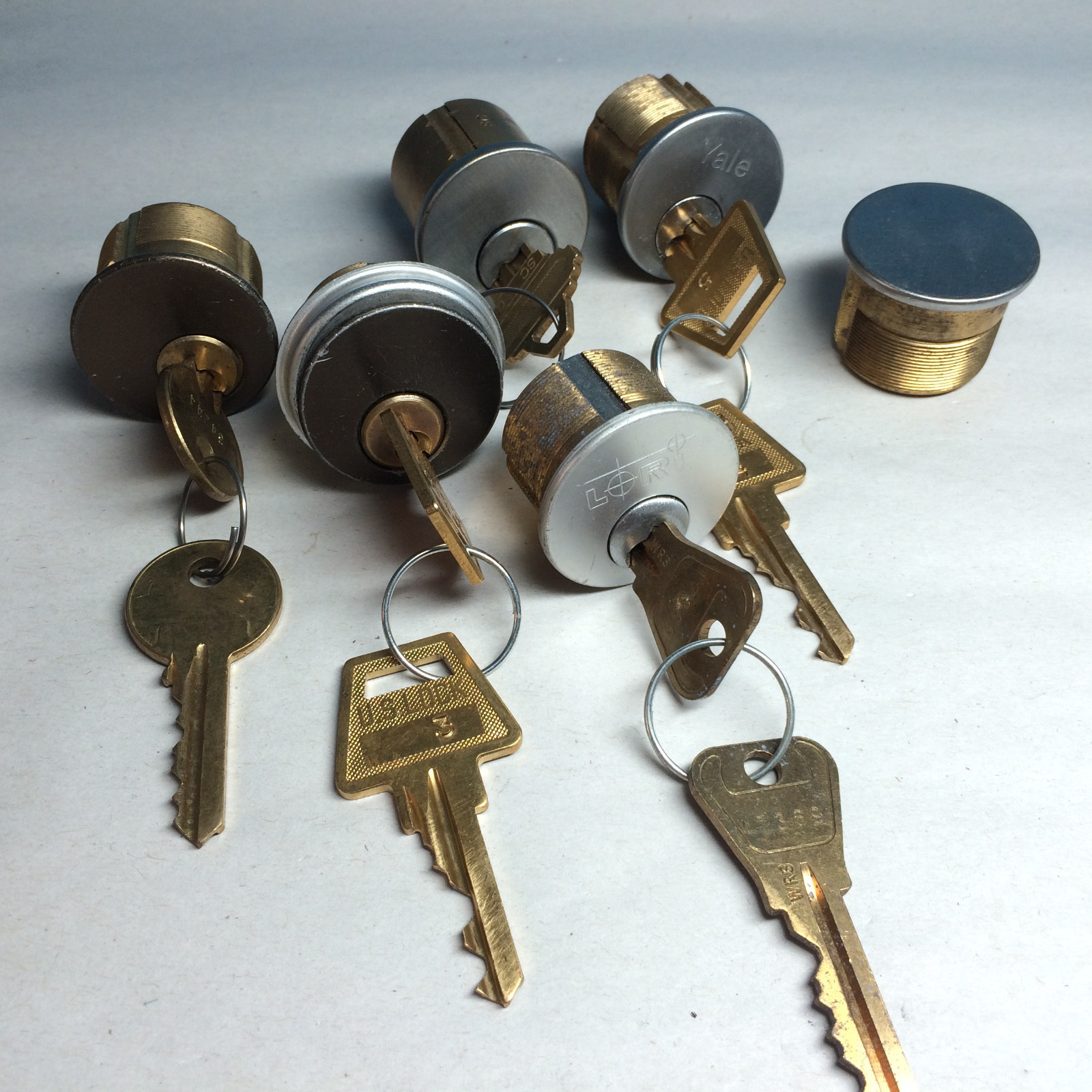 Cylinder Parts -1 Rim Cyl, 4 Mortise Cyl, 1 Dummy Cyl, w/ 1 working key each