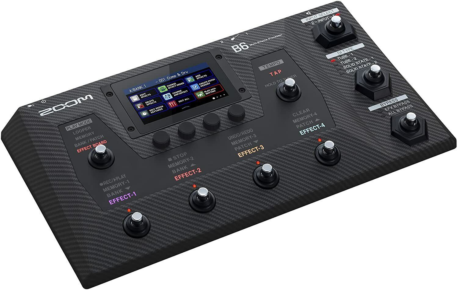 Zoom B6 Bass Guitar Multi-Effects Pedal Processor Full-color LCD Touchscreen NEW