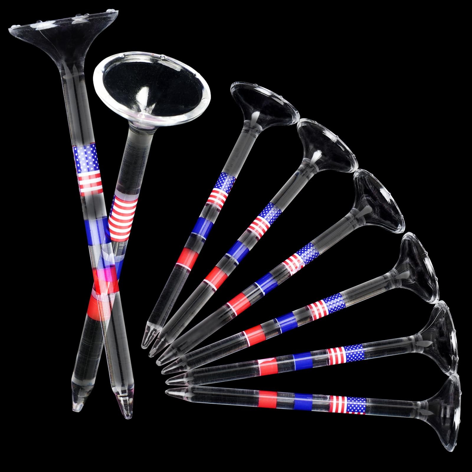 Plastic Golf Tees 3 1/4'', 50 Pack - Unbreakable Tees with Cup 6 Prongs/8 Pro
