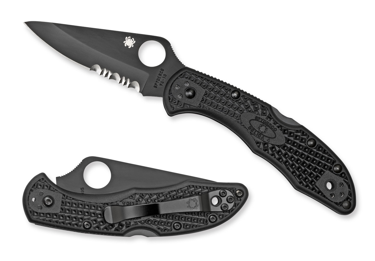 Spyderco DELICA 4 Black FRN 2.87" VG10 Stainless Blade Folding Knife - C11PSBBK