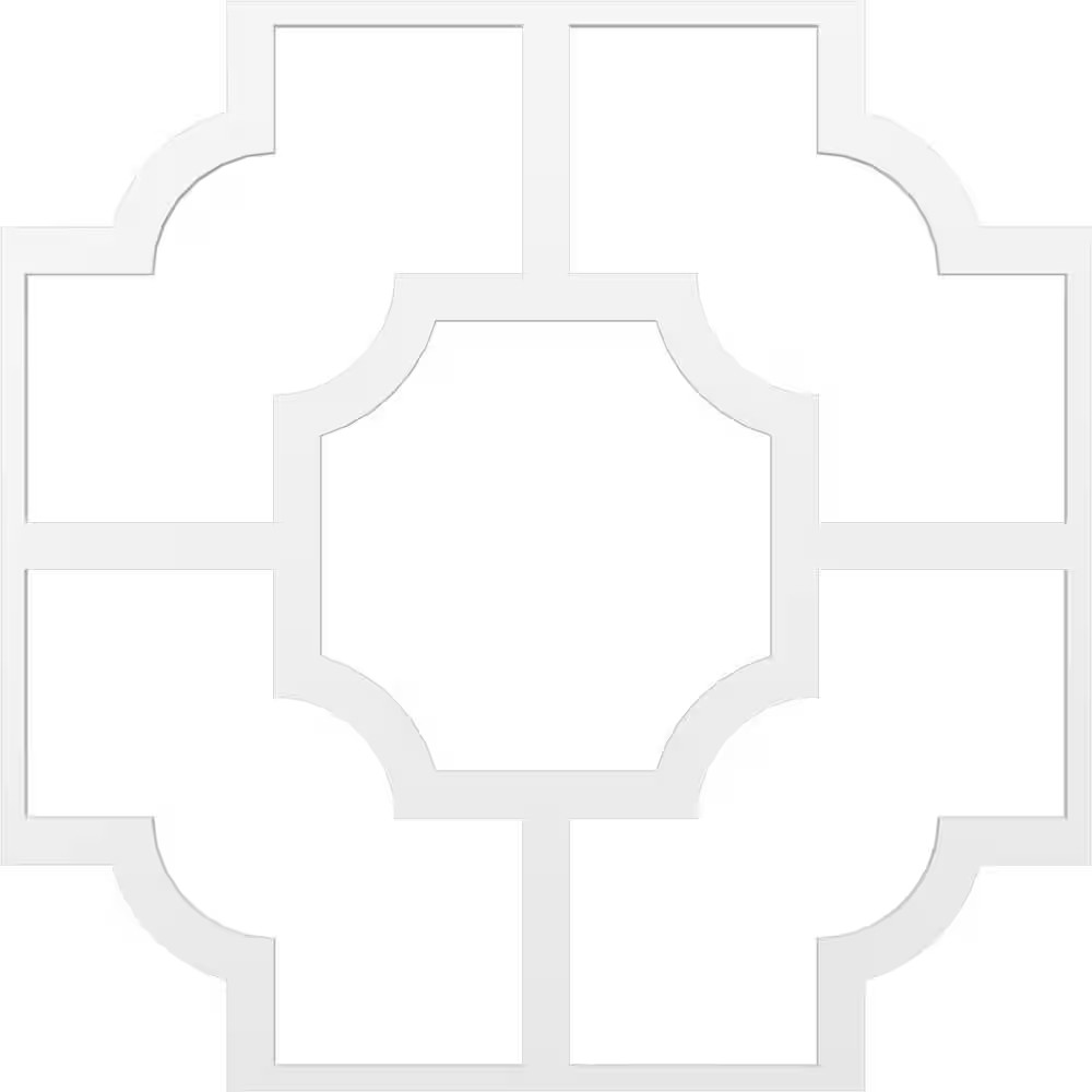 Large Bradley Fretwork 3/8 In. X 6 Ft. X 6 Ft. White PVC Decorative Wall Panelin