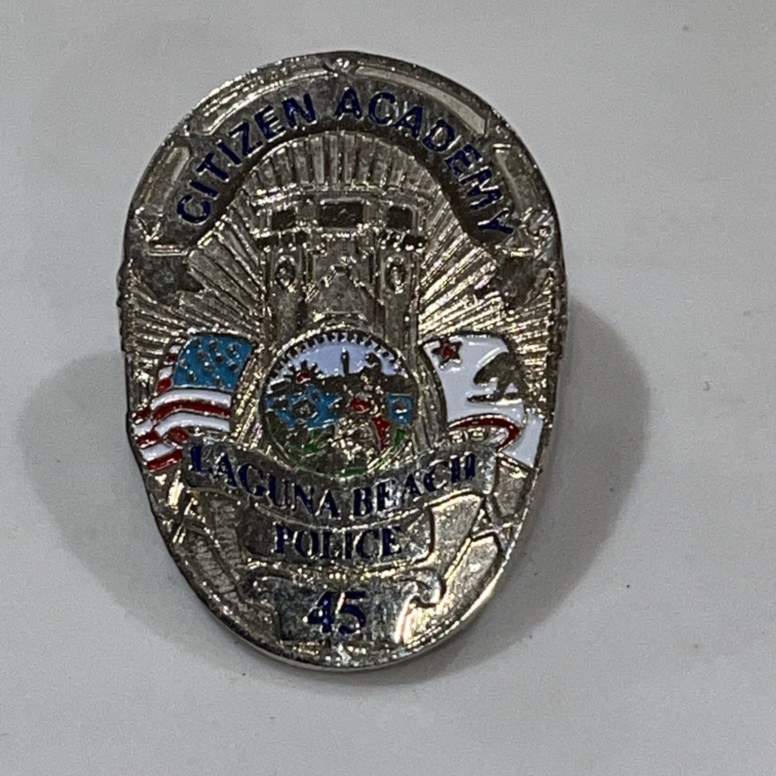 Mini Police Shield Badge-Citizen Academy Laguna Beach Police-Height Approx 1.15”