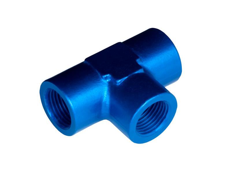 Redhorse Performance 917-02-1 Blue 1/8" NPT Female Tee Adapter