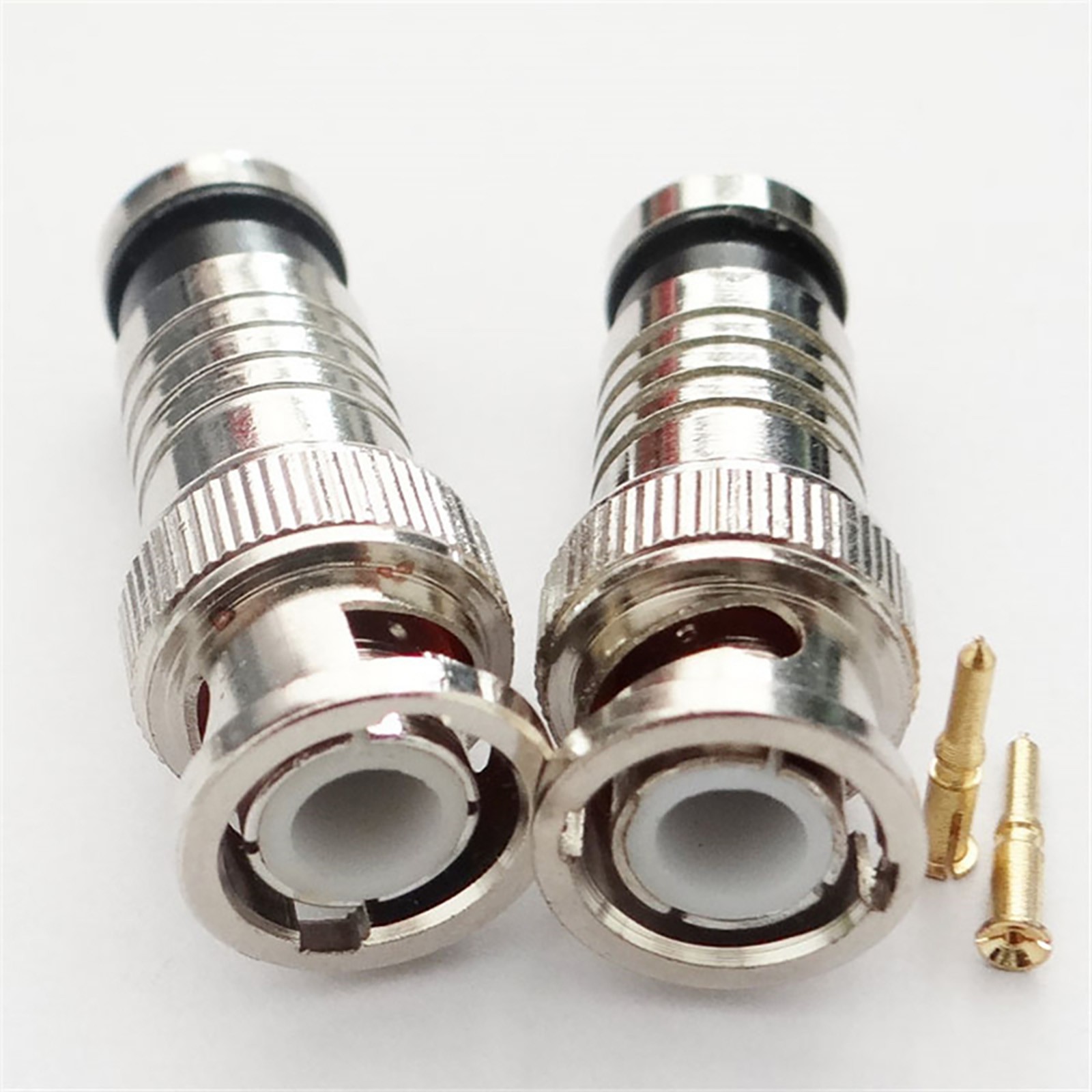 10PCS Durable BNC Compression Connector Adapter for CCTV Camera RG6 Coax Cables