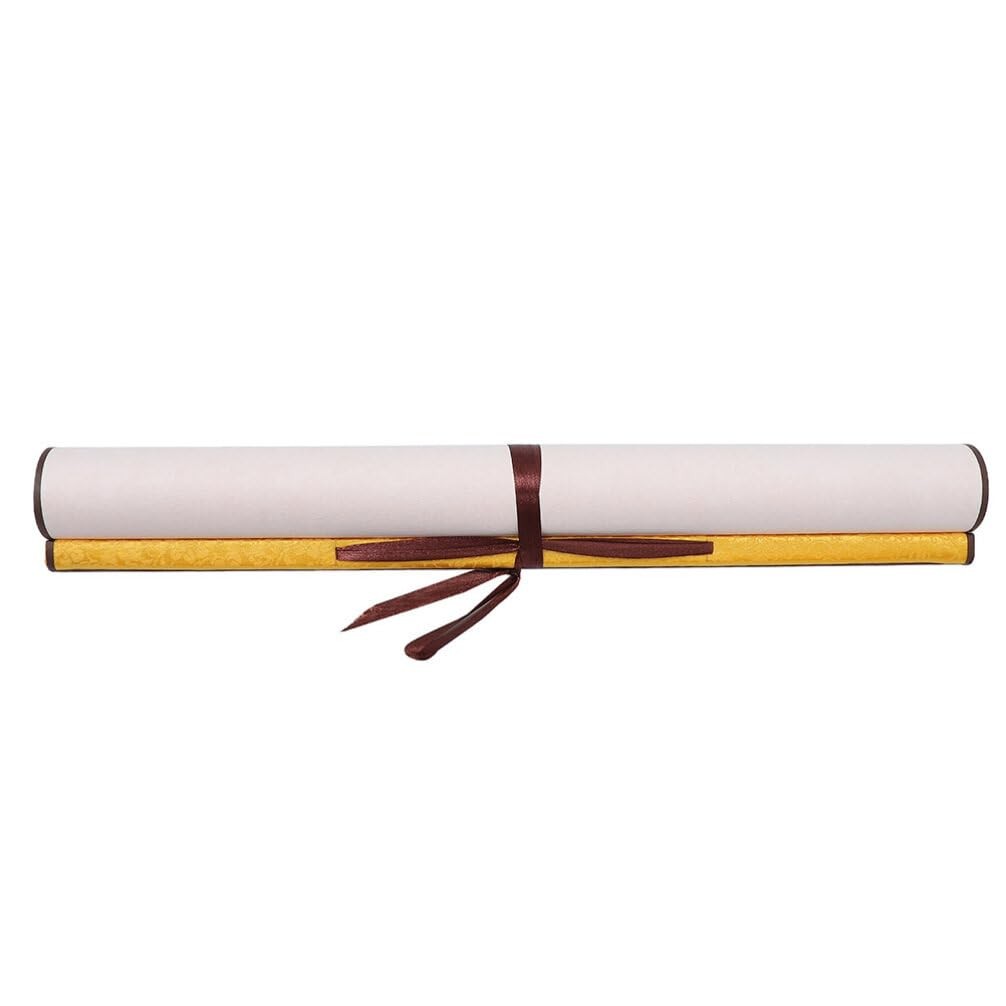 Blank Paper Scrolls 15x46inch Scroll Paper Wrapped on Wood Rod for Writing Dr...