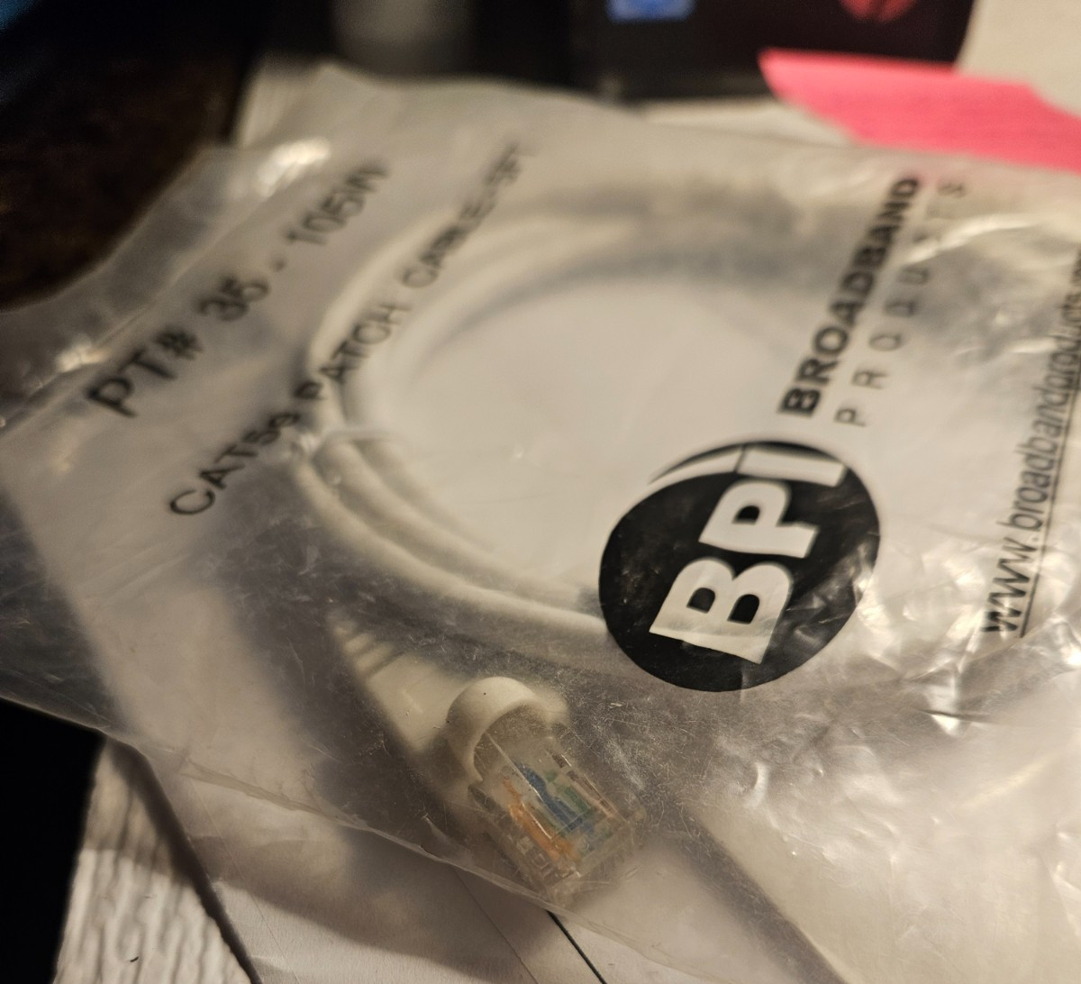 BPI CAT5e Ethernet Patch Cable 5 Ft White 35-105W RJ45 Network Cord New