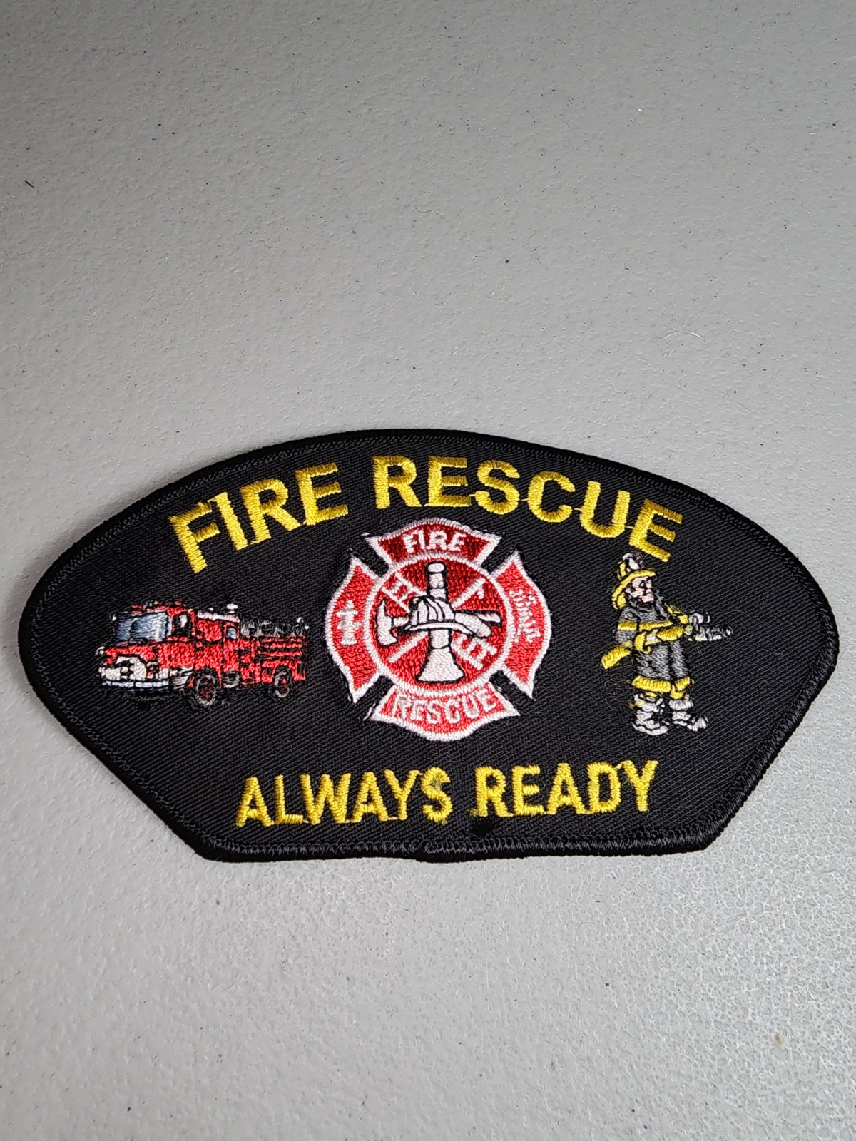 Fire Rescue Always Ready Embroidered Patch 5.25" x 2.75" Sew On or Iron On