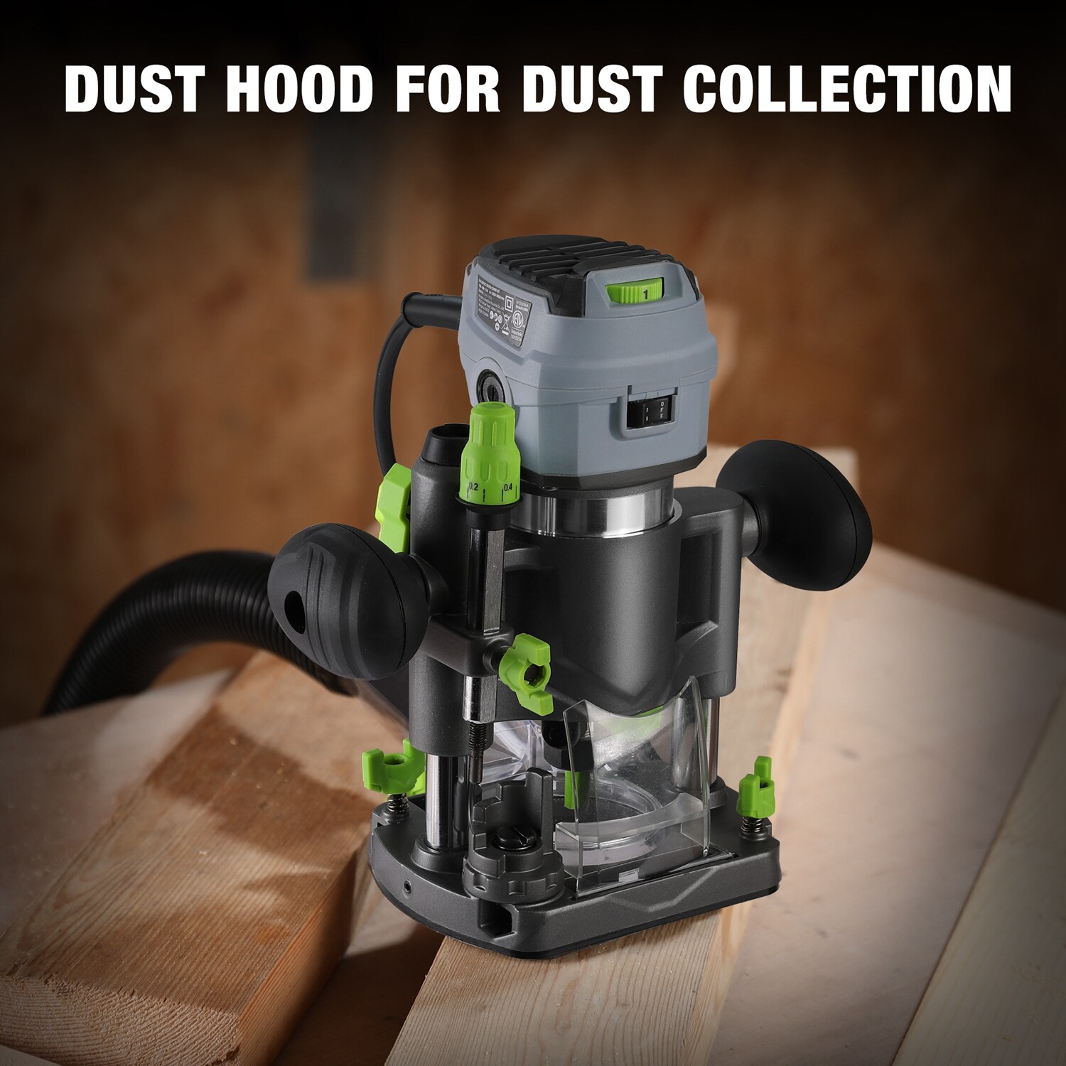 WORKPRO 6.5 Amp Compact Router Combo Fixed Plunge Base Router 6 Speeds 32000 RPM