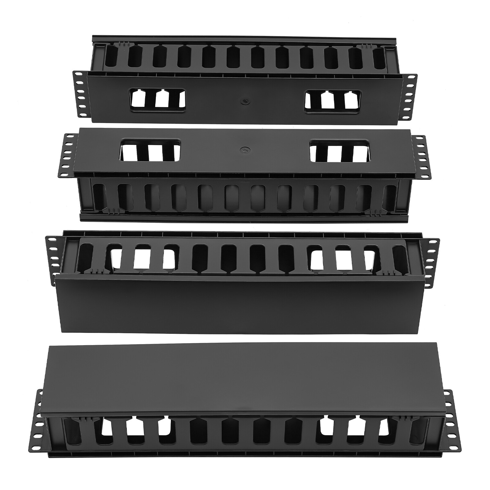 4pcs Horizontal Rack Mount Cable Management Cable Organizer Cable Raceways
