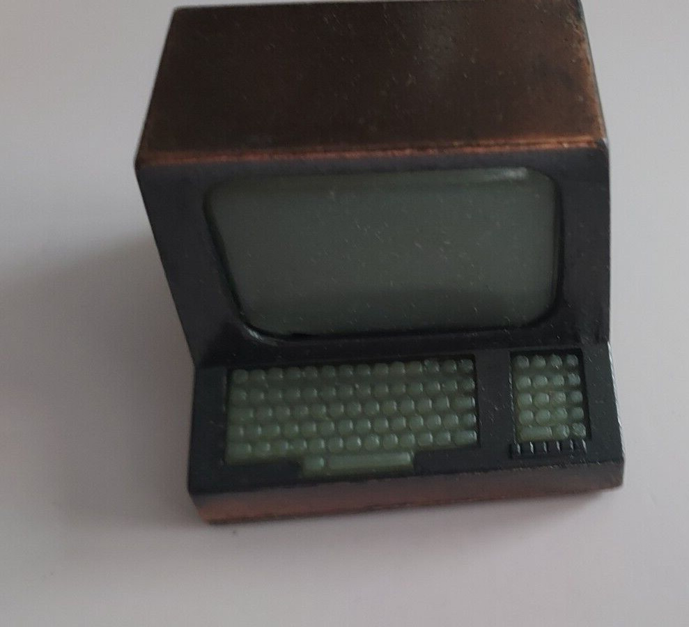 Vintage Die Cast Zinc Alloy Miniature Computer Pencil Sharpener