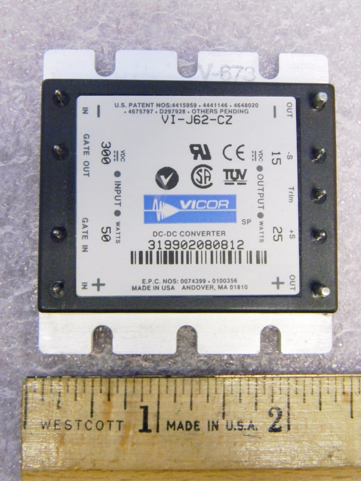 NEW Vicor VI-J62-CZ DC-DC Converter IN 200-300V, OUT 15VDC 25 Watts Power Supply