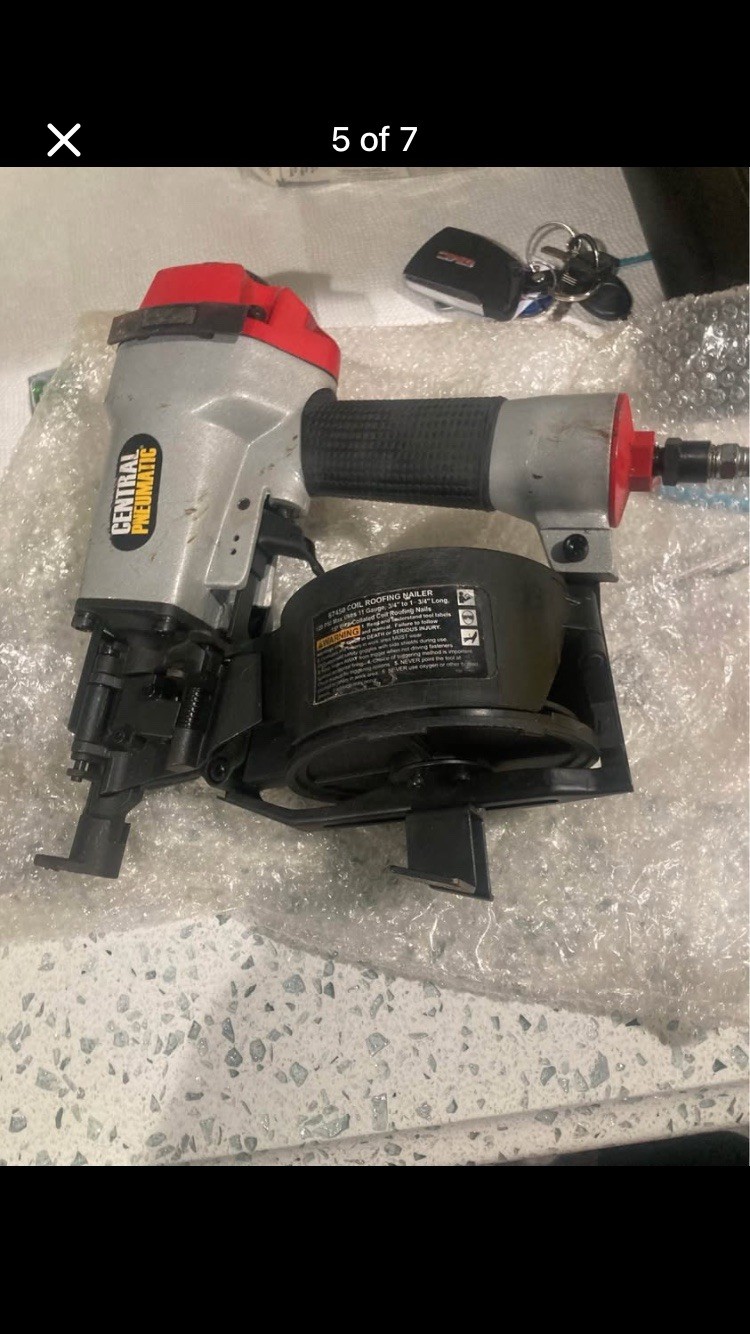 Central Pneumatic 11 Gauge Coil Roofing Nailer Model 67450
