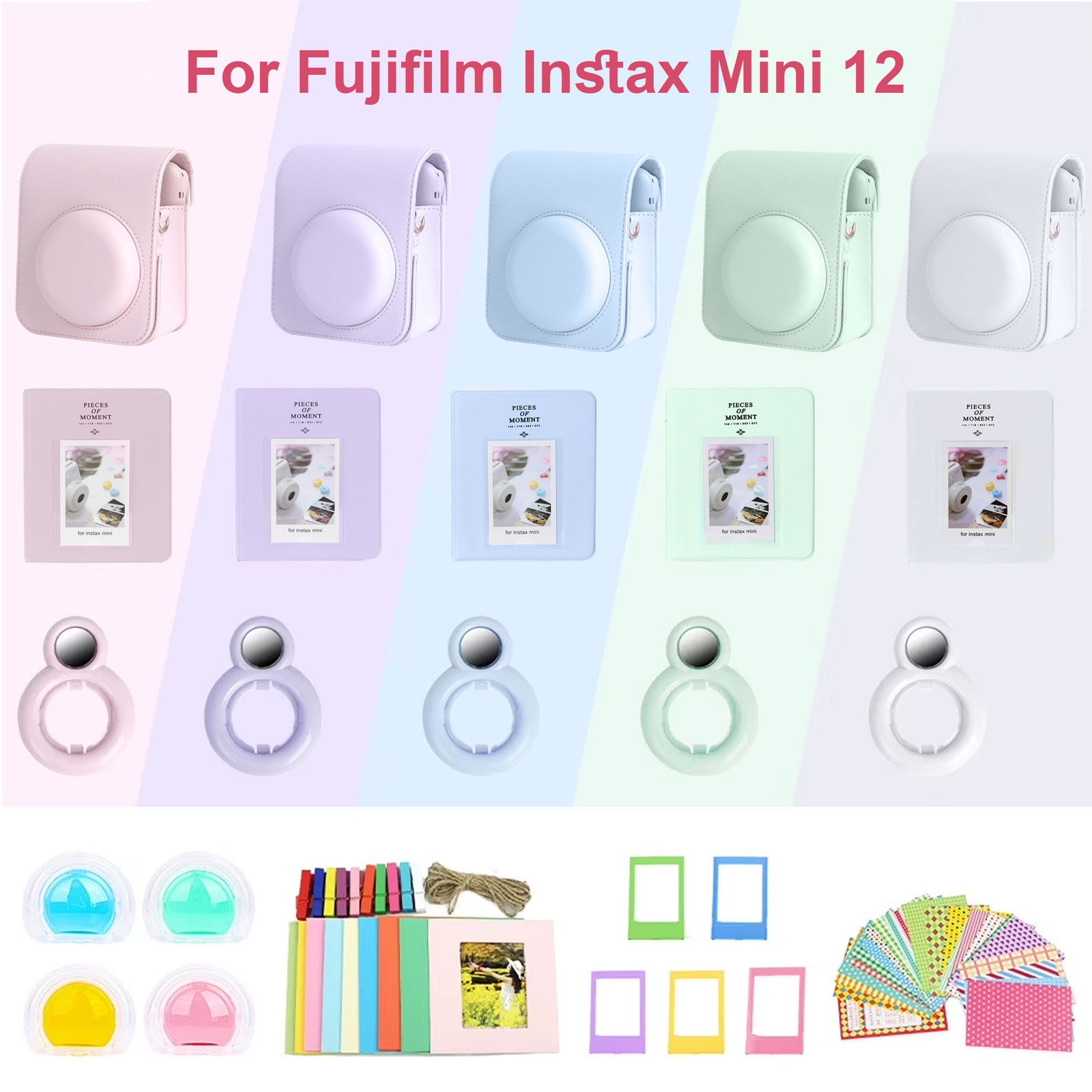 Complete Accessory Kit for Fujifilm Instax Mini 8/9/11/12 (Blue)