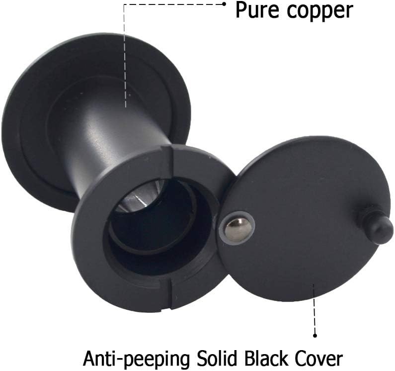 Secure Solid Brass Door Viewer with 220-Degree Lens for Enhanced Privacy - Black
