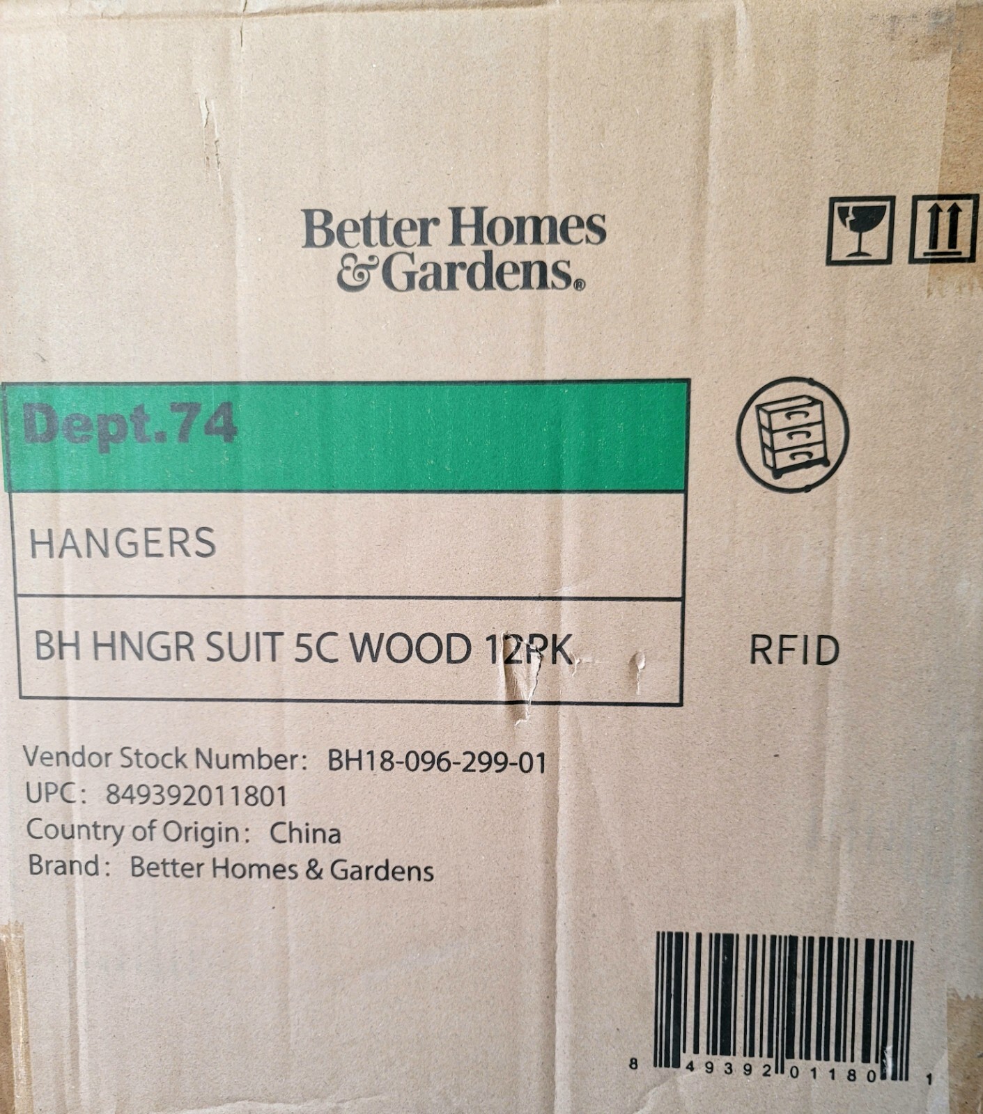 Better Homes & Gardens Solid Walnut Wood Suit Hangers, 60 Pack