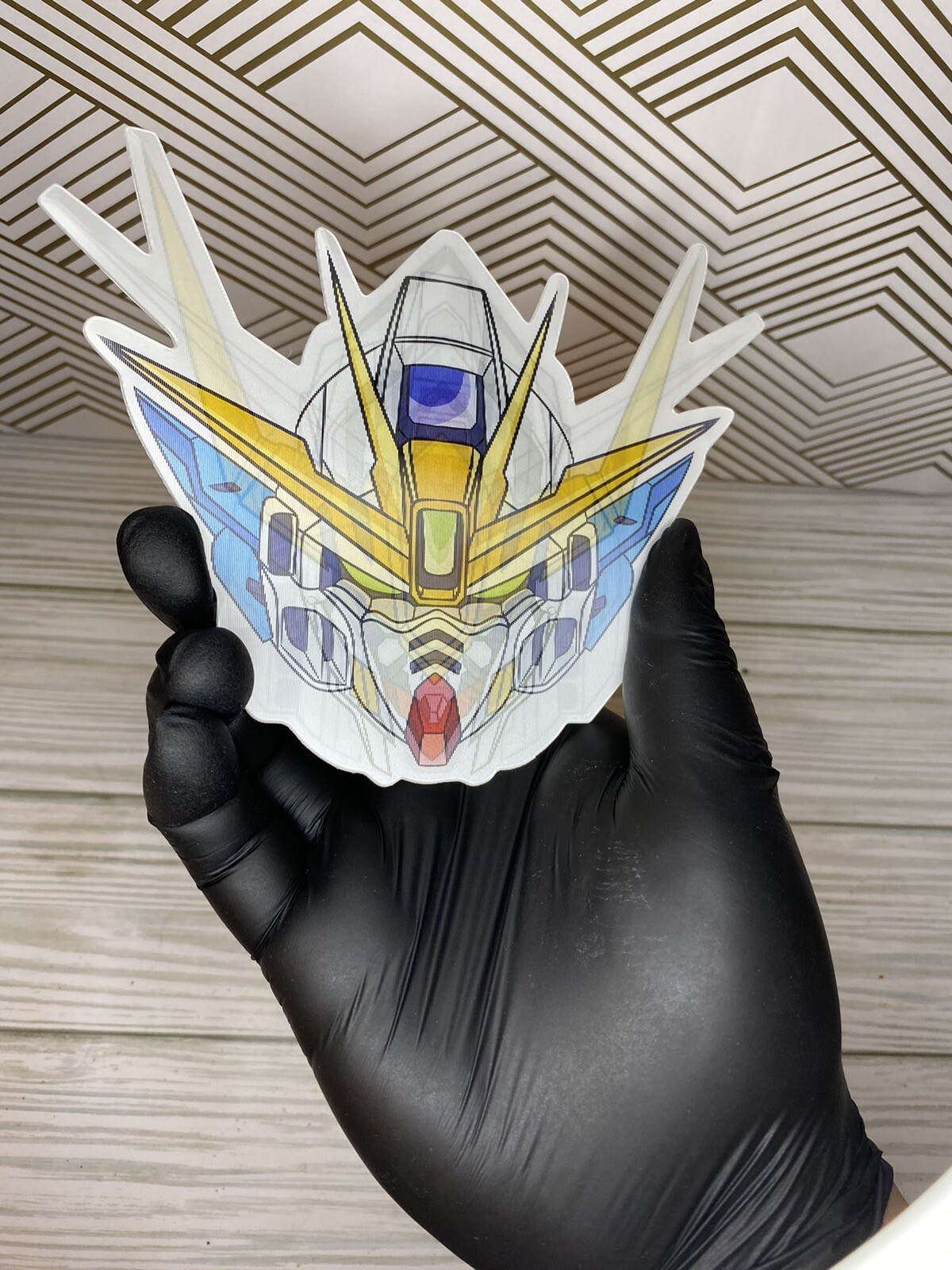 Mobile Suit Gundam Wing 3D Lenticular Motion Car Sticker Decal Peeker Laptop