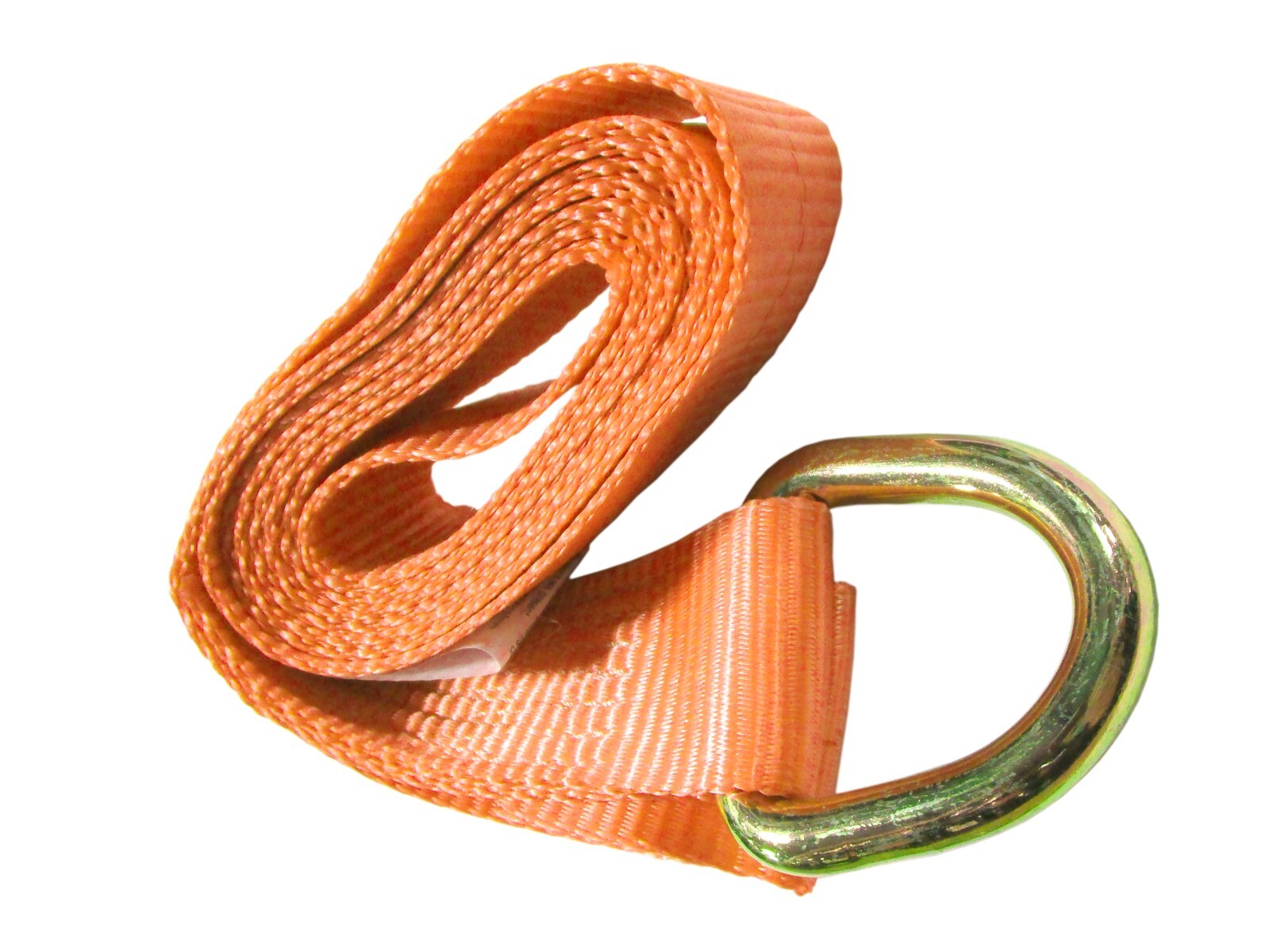 8 ft Orange Lasso Tie Down Strap with D Ring for Tire Wheel Cinch (4 Pack)