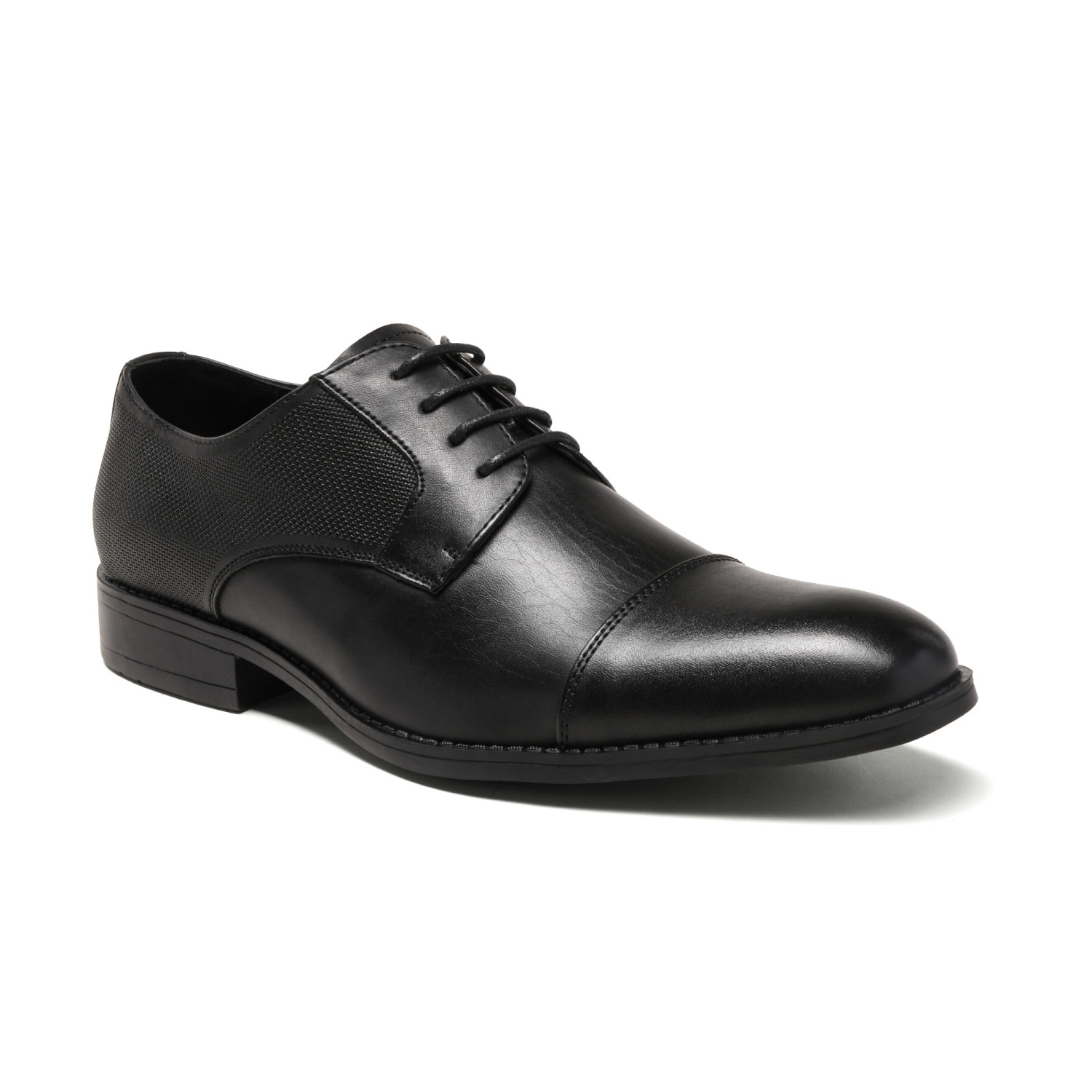 Men's Dress Shoes Leather Cap Toe Lace Up Oxfords Bussiness Shoes Black