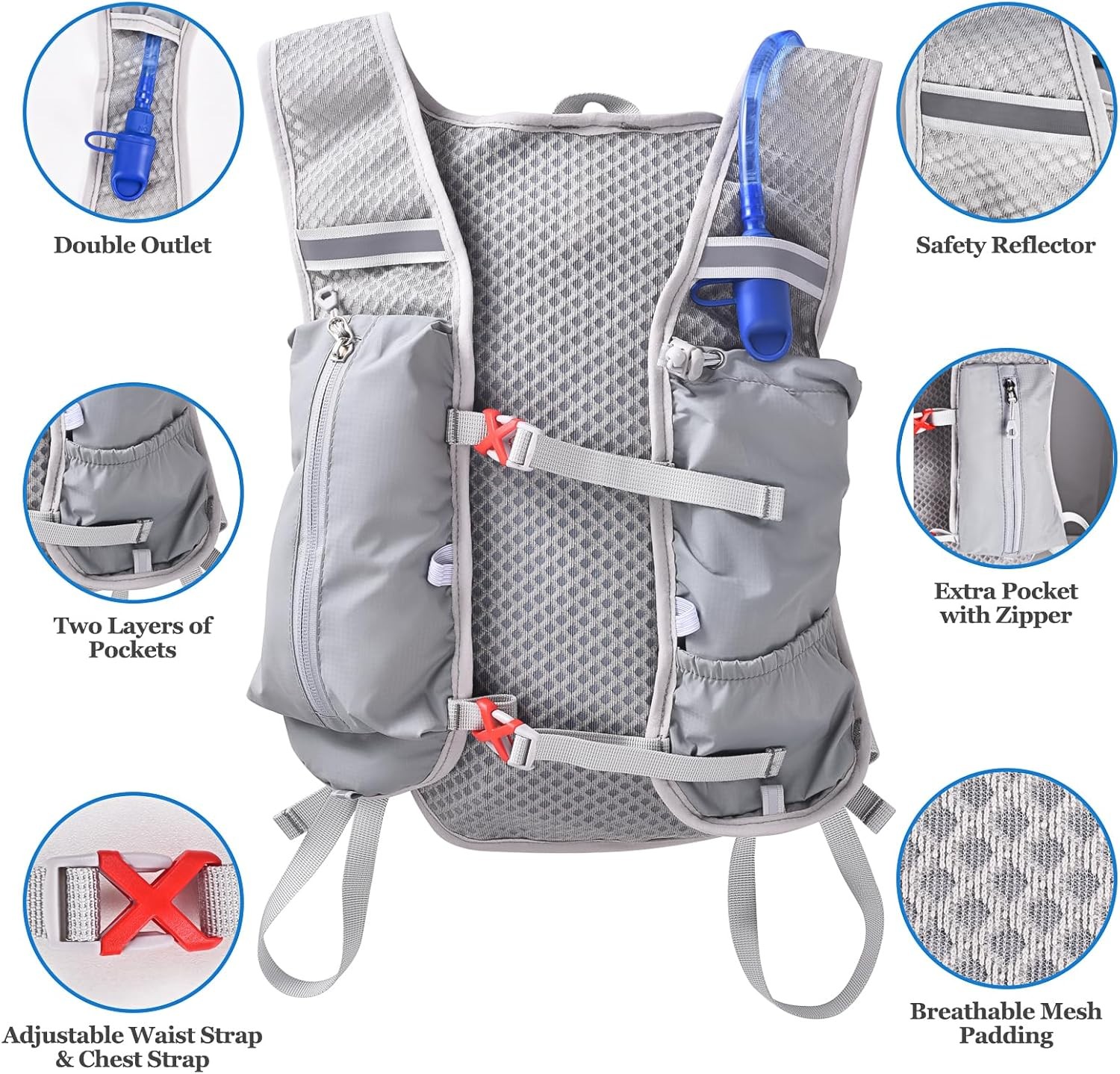 Hydration Backpack with 2L Hydration Bladder Lightweight Water Backpack Climbing