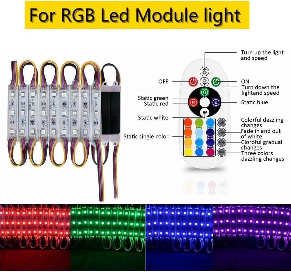 DC 12V-24V 18A LED Lights Controller 24Key RGB Remote Controller for 3528 5050