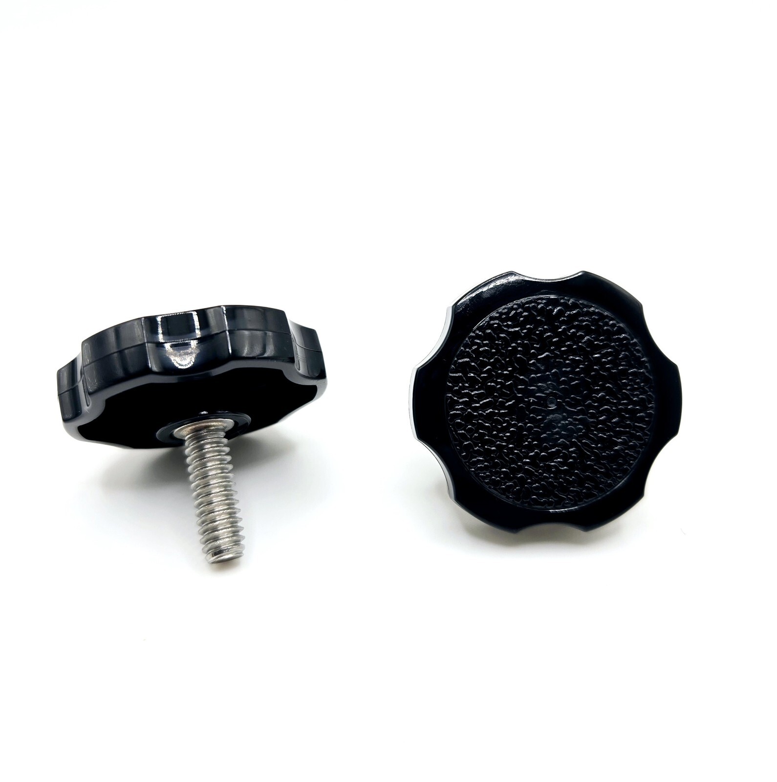 1/4"-20 x 3/4" Thumb Screw Bolts Full Thread Black Round Clamping Knob 4 Pack