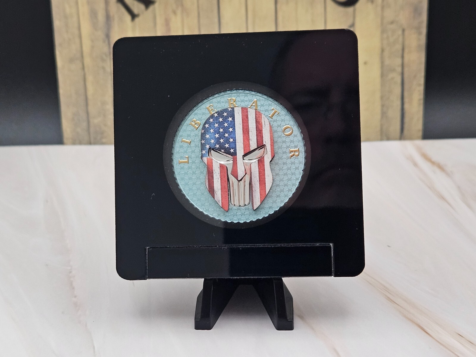 2021 "Valor, The Dark Side" One Soul 1oz silver round with 3D Wooden Inlay