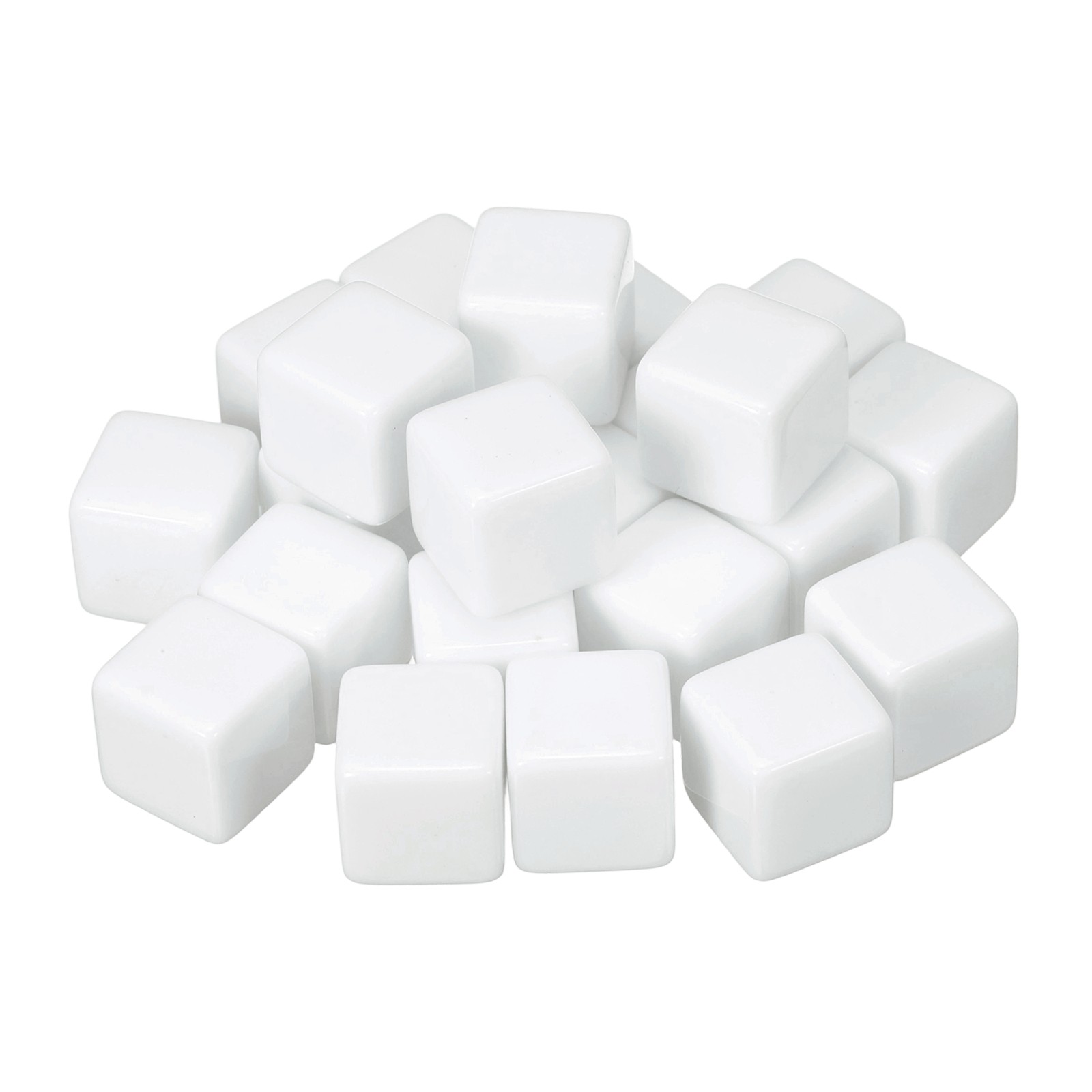 20Pcs Acrylic Blank Dice 14mm/0.55" Six Sided Blank White Dice