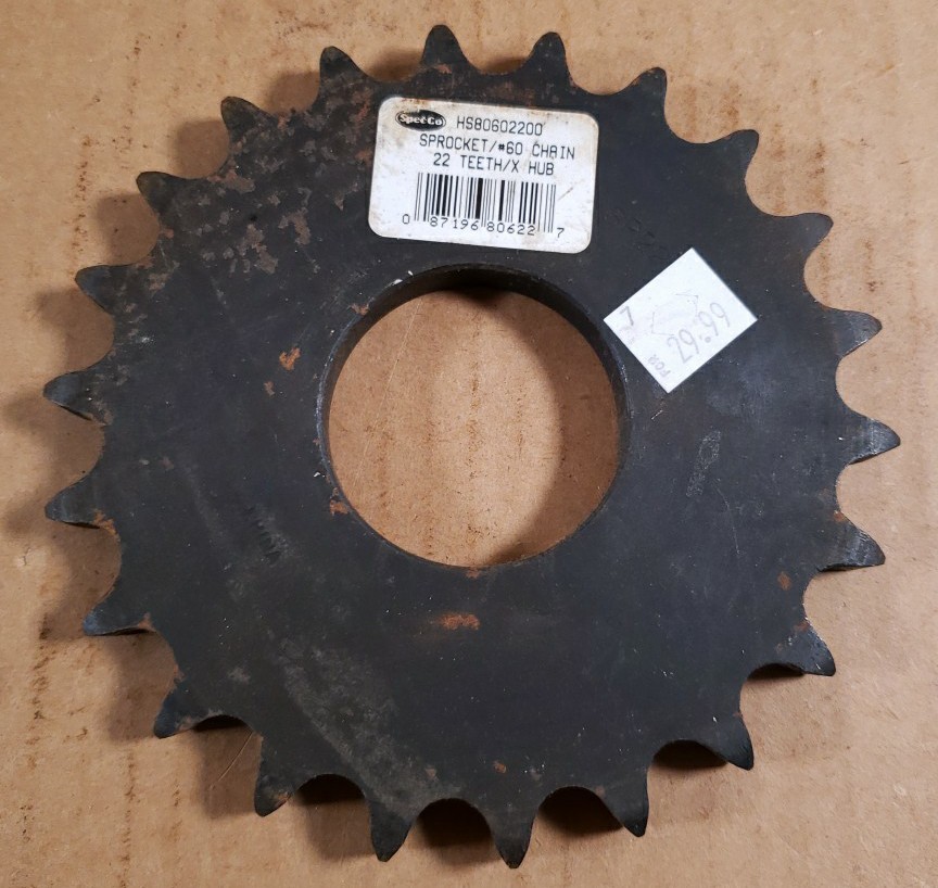 SpeeCo HS80602200 Sprocket/#60 Chain, 22 Teeth/X HUB