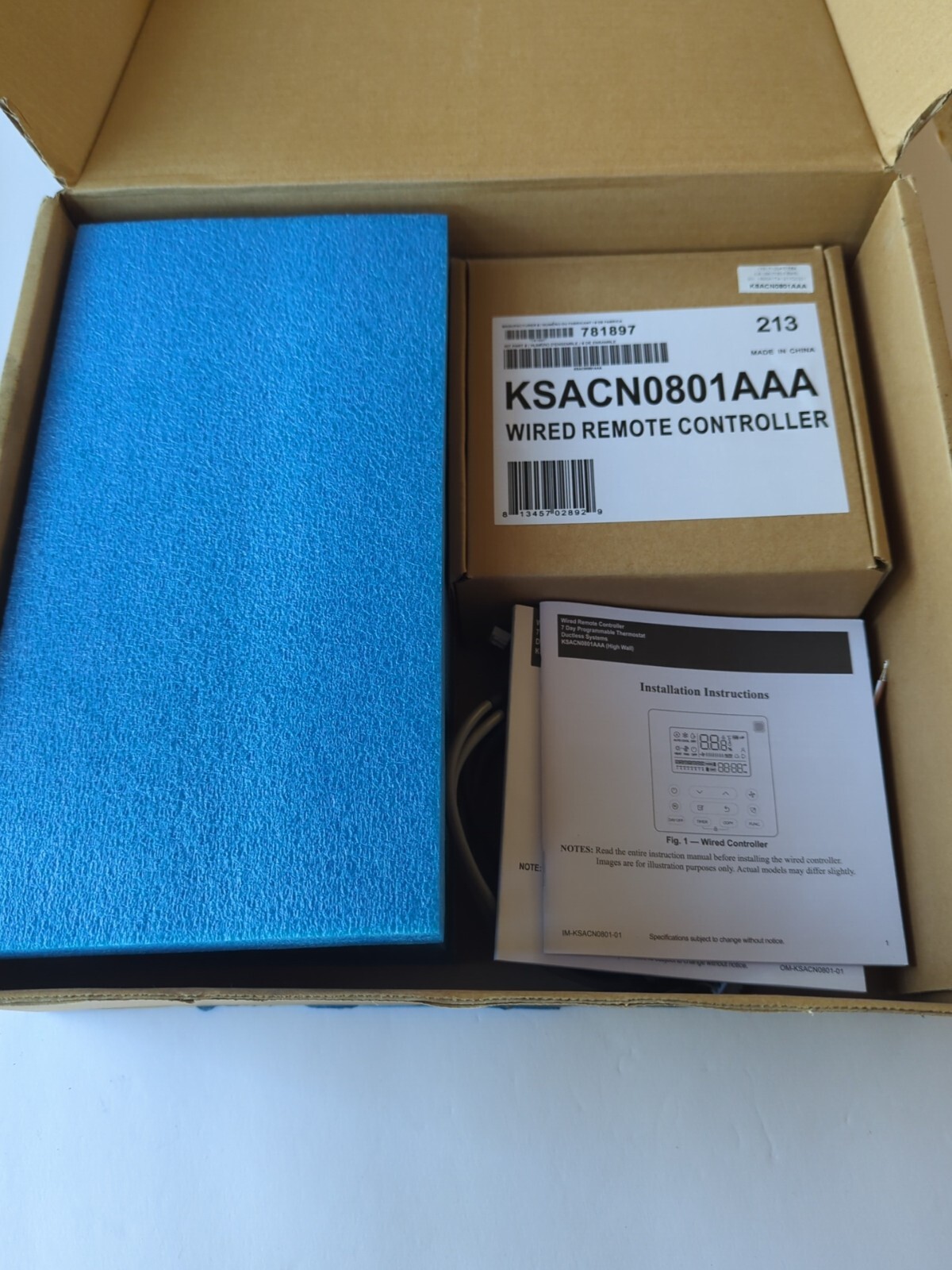Carrier KSACN0801AAA Wired Remote Controller 7 Day Programmable Thermostat NIB