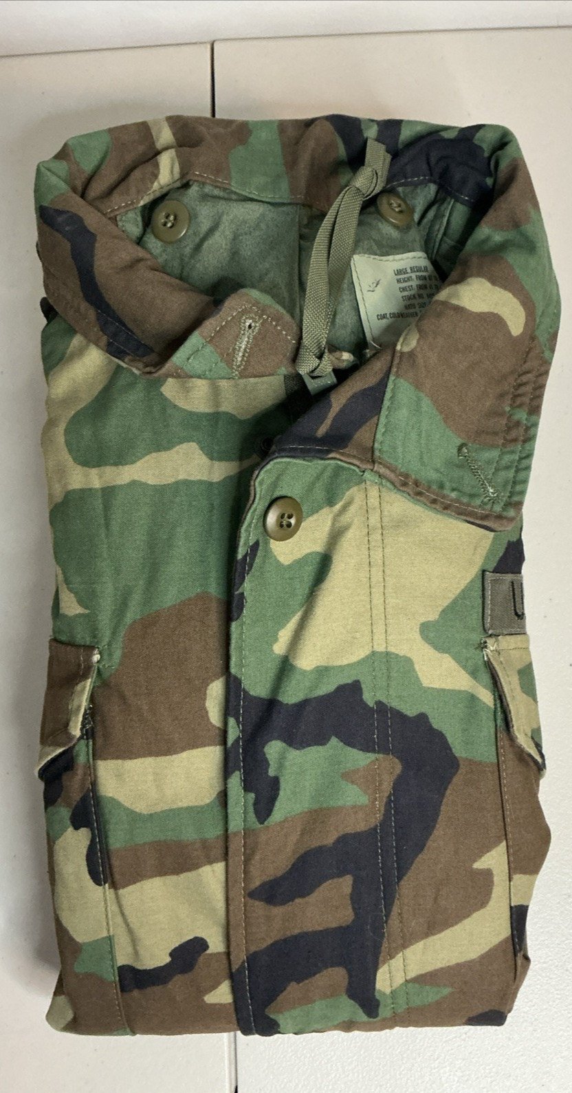 Coat Cold Weather Field CAMOUFLAGE PATTERN GOLDEN MFG CO MEN LARGE REGULAR
