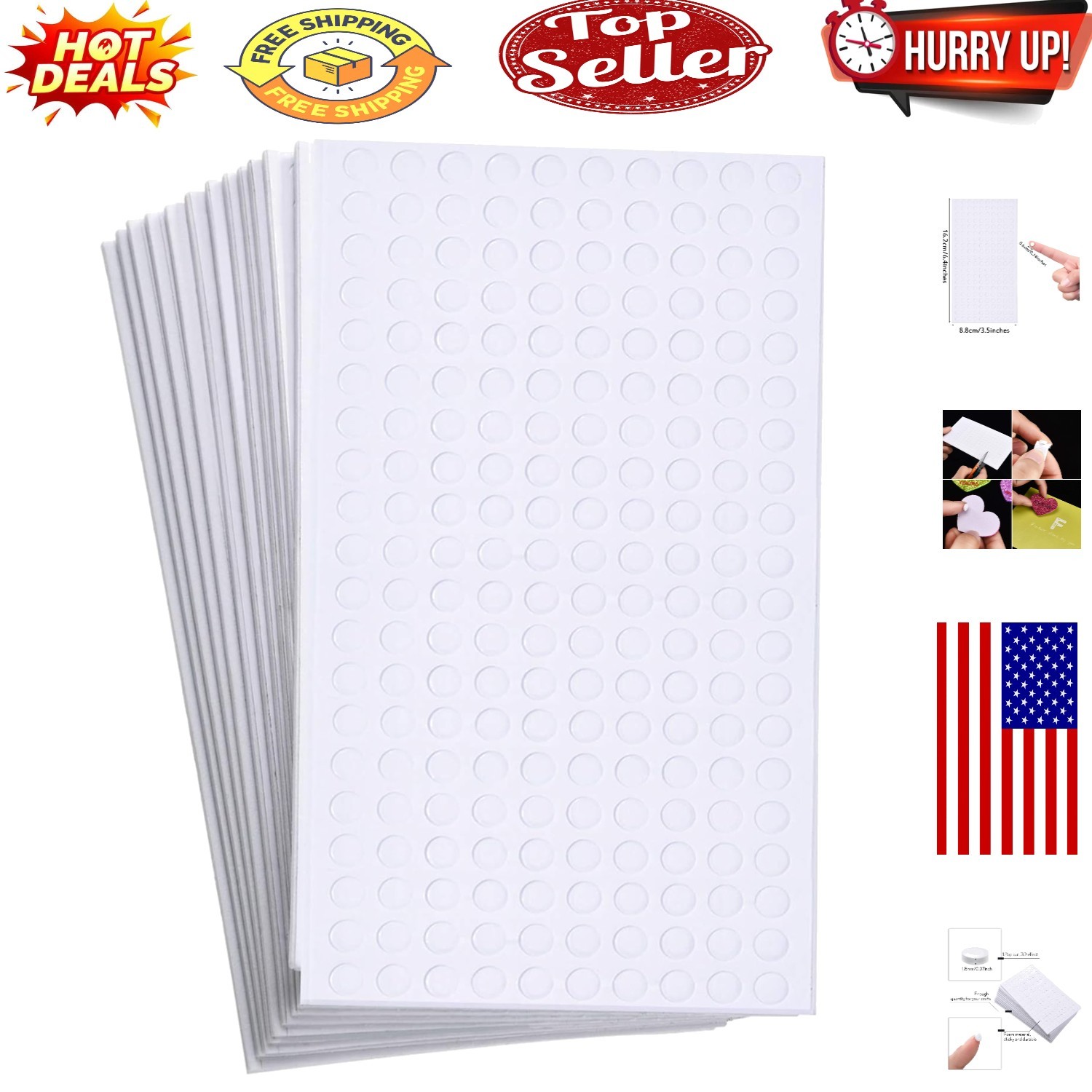 Acid-Free 2400 Piece Foam Dots - Durable Adhesives for Creative Projects