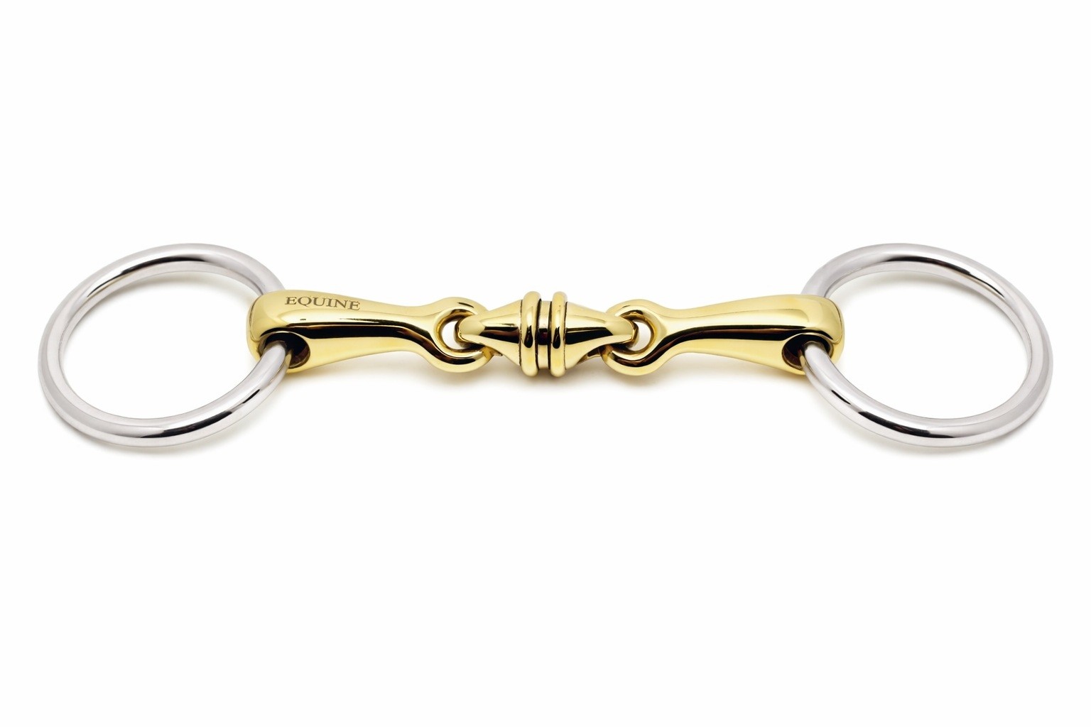 SS Loose Ring 5" Mouth Brass Lozenge Double-Jointed Snaffle Horse Bit 35672B