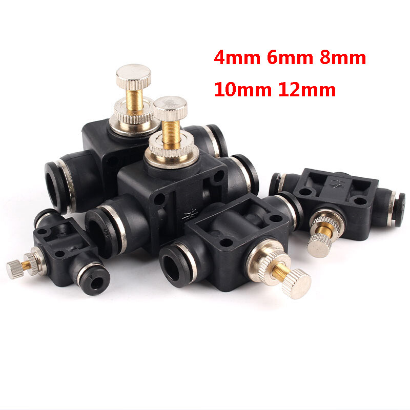 SA Pneumatic Throttle Valve Flow Control Push Fit Quick Connection 4/6/8/10/12mm