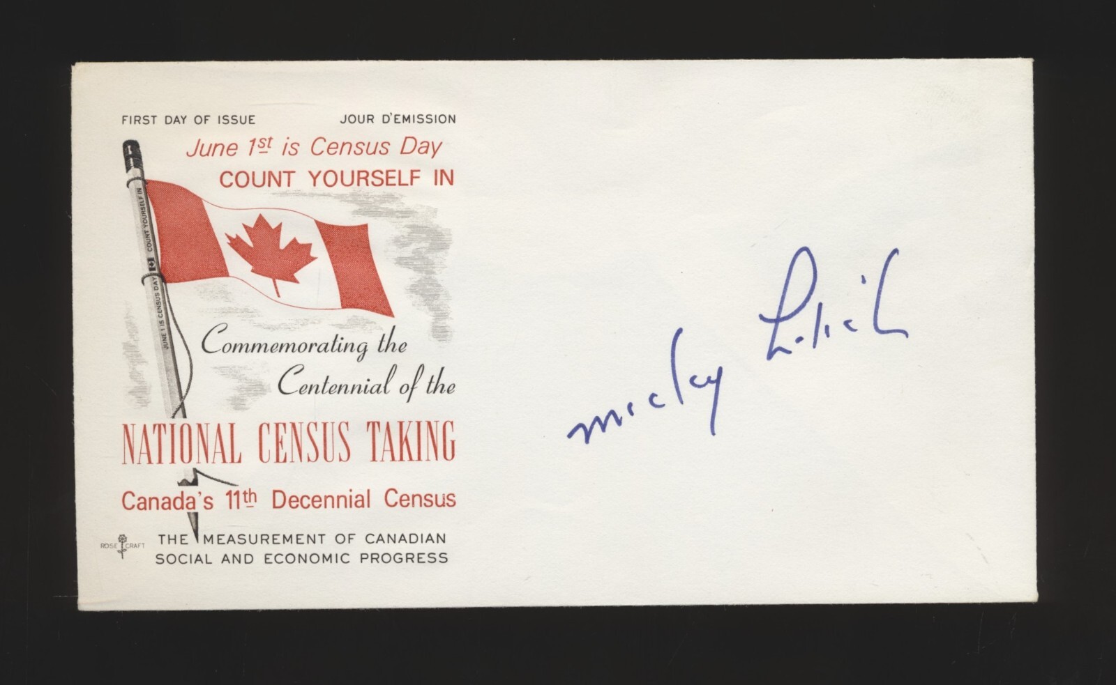 VINTAGE MICKEY LOLICH SIGNED NATIONAL CENSUS TAKING FIRST DFAY ISSUE ENVELOPE