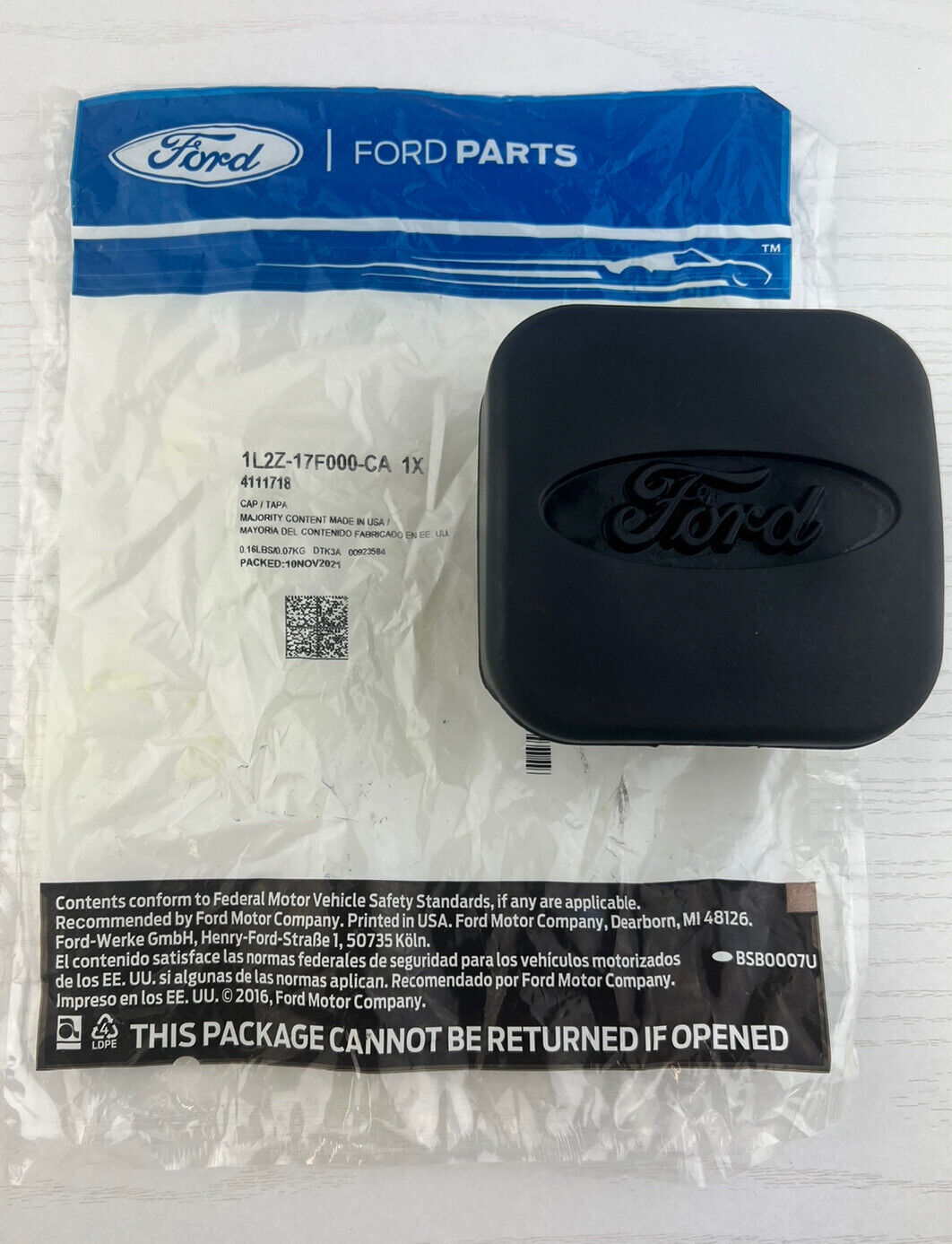 NEW 1985-2023 Ford Oval Logo Rubber Trailer Hitch Class III Plug or Cover, OEM