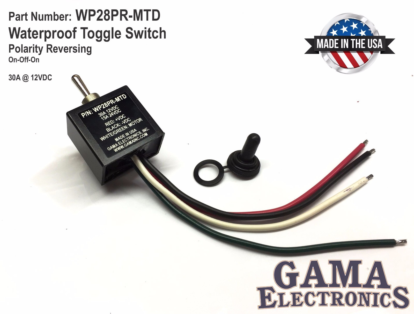 Waterproof Toggle Switch 3 Position Reverse Polarity DC Motor Control Maintained