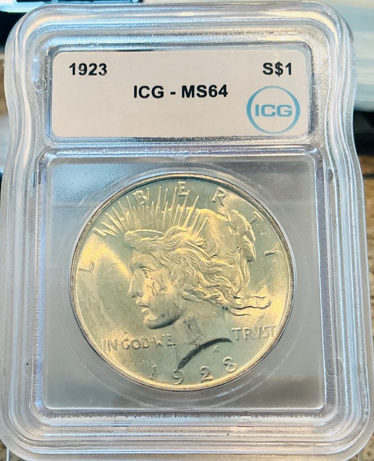 1923 Silver Peace Dollar $1 MS64 ICG Free Shipping! #63