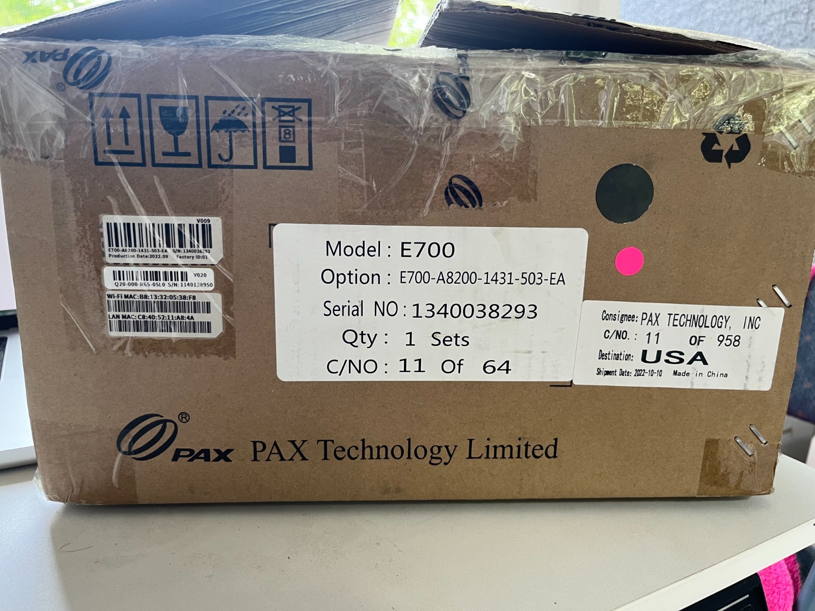 PAX E700 Integrated Smart Terminal