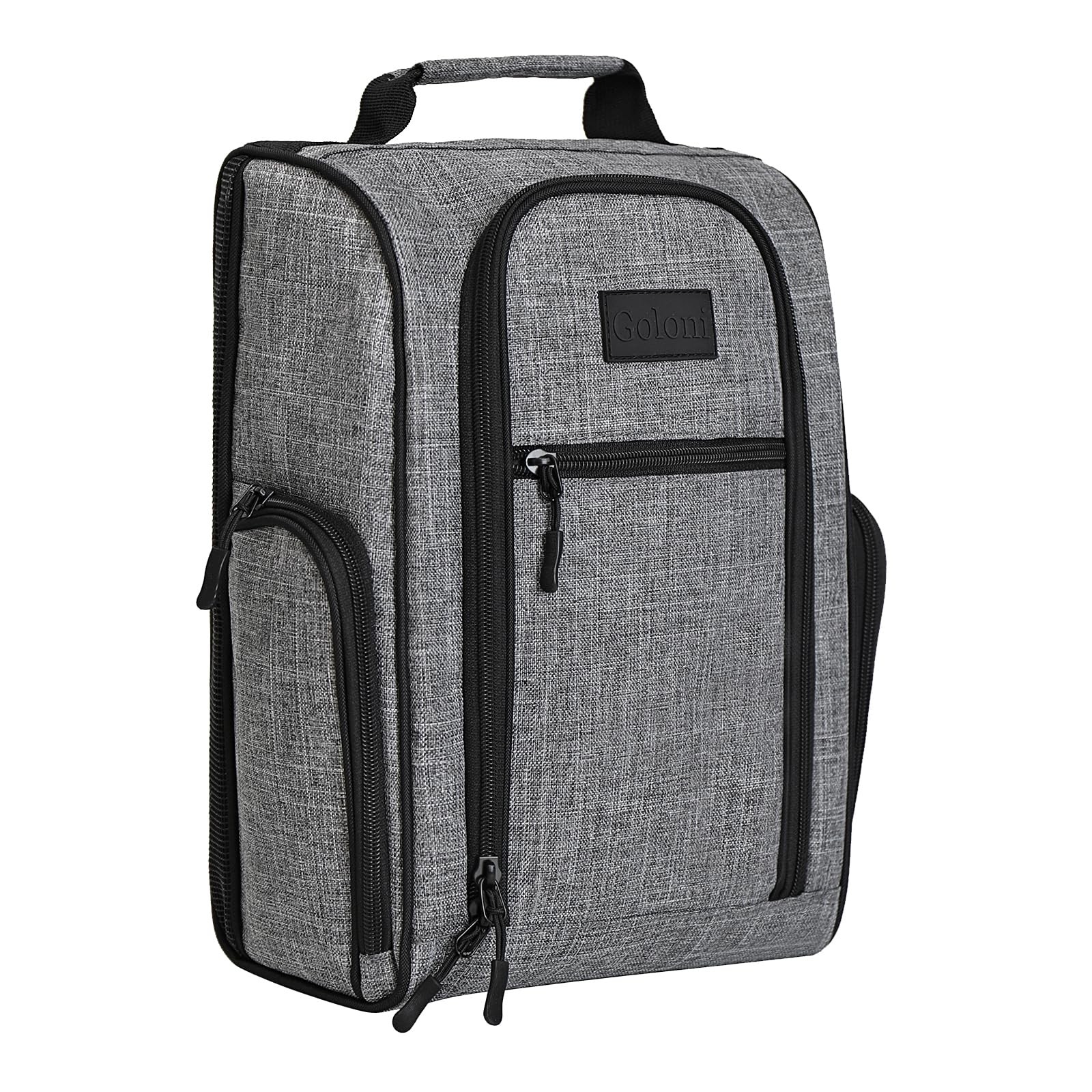 Gray Ventilated Golf Shoe Bag Men Women Lightweight Portable Carrier Pockets