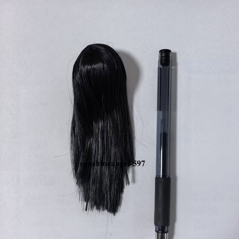 1/6 Scale Black Long Straight Hair Wig For 12'' Female Figure Doll Toys