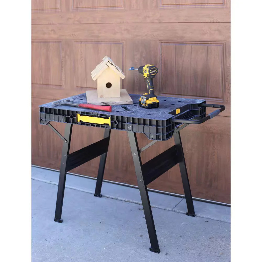 33 In. H Plastic Folding Portable Sawhorse Workbench