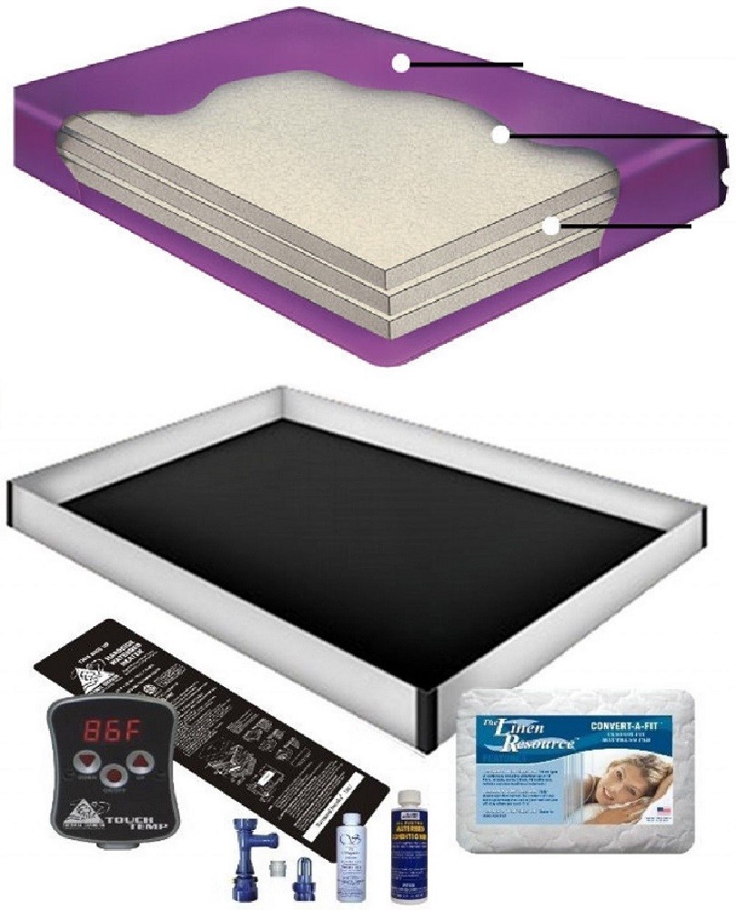 80% WAVELESS WATERBED MATTRESS LINER HEATER MATTRESS PAD FILL DRAIN CONDITIONER